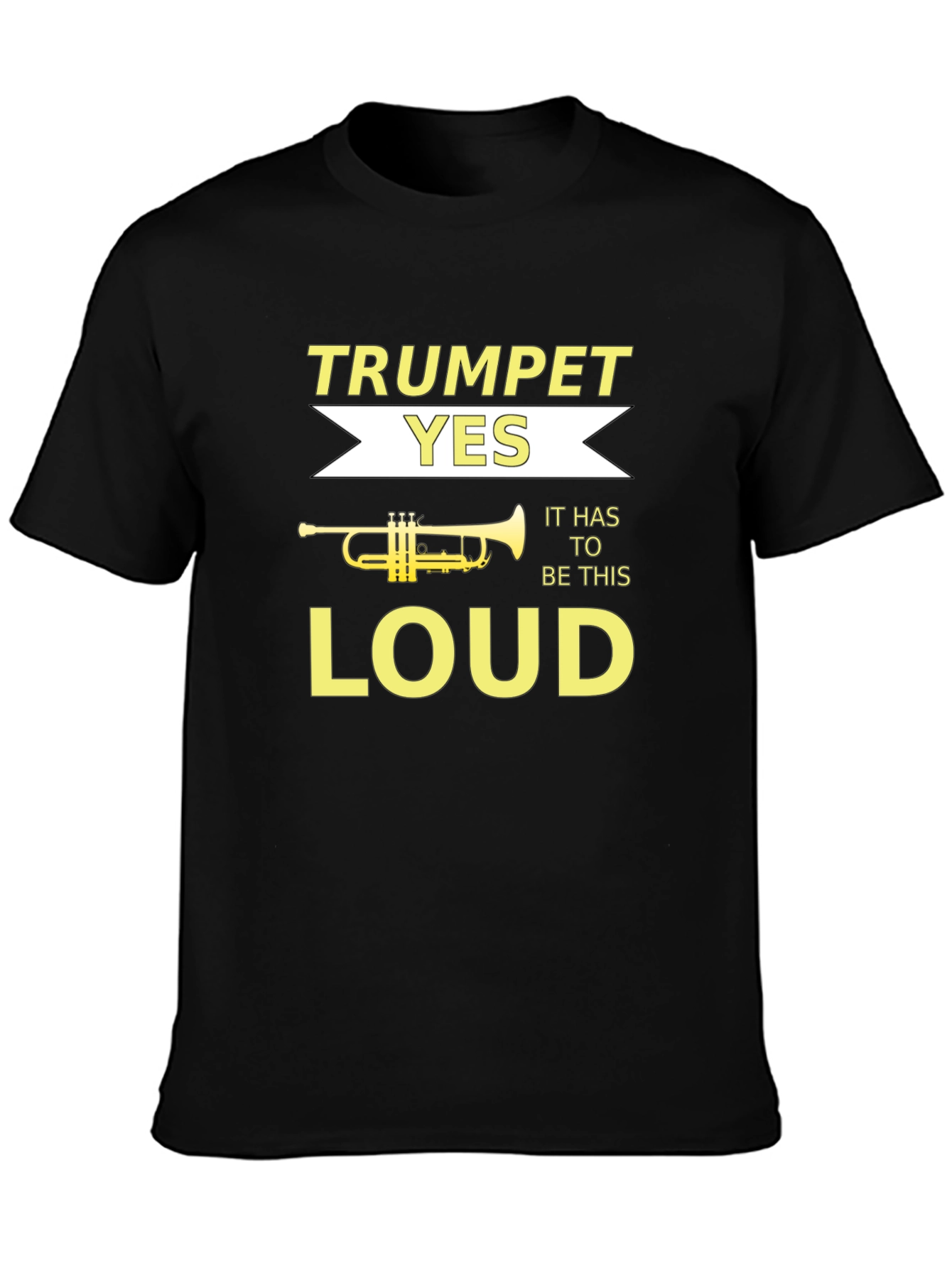 Black Trumpet Loud Music Graphic Tee view 3