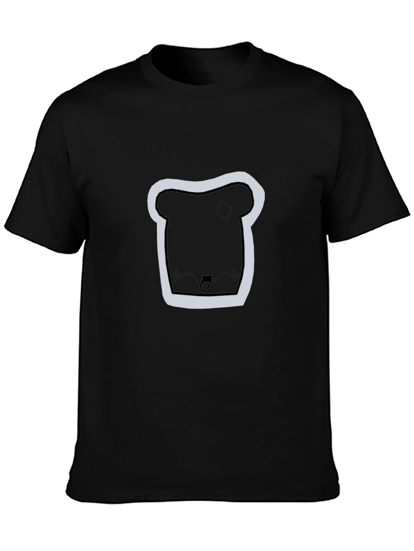Black Cute Toast Graphic Print Black T-Shirt view 3