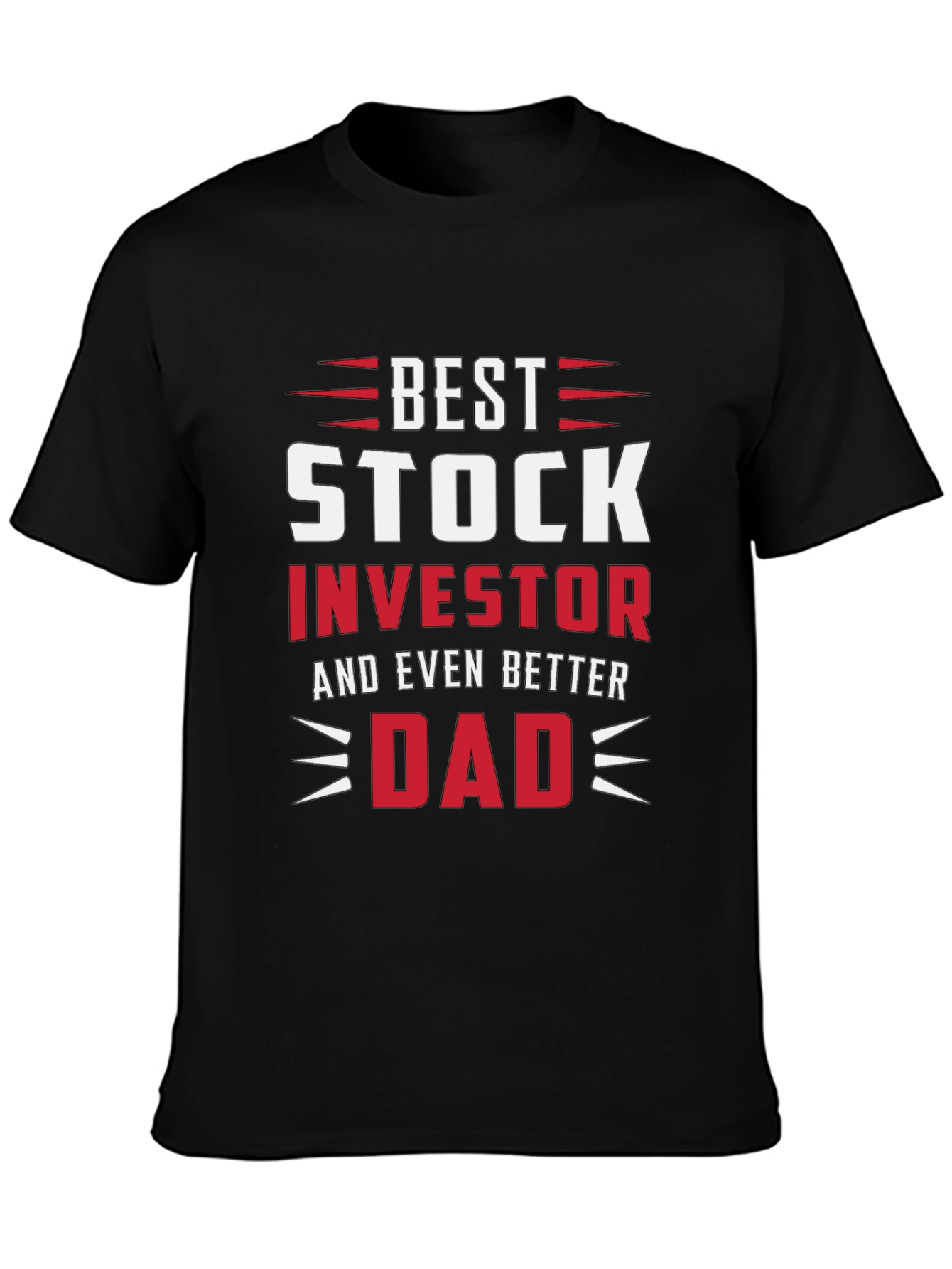 Black Best Stock Investor Dad T-Shirt view 3