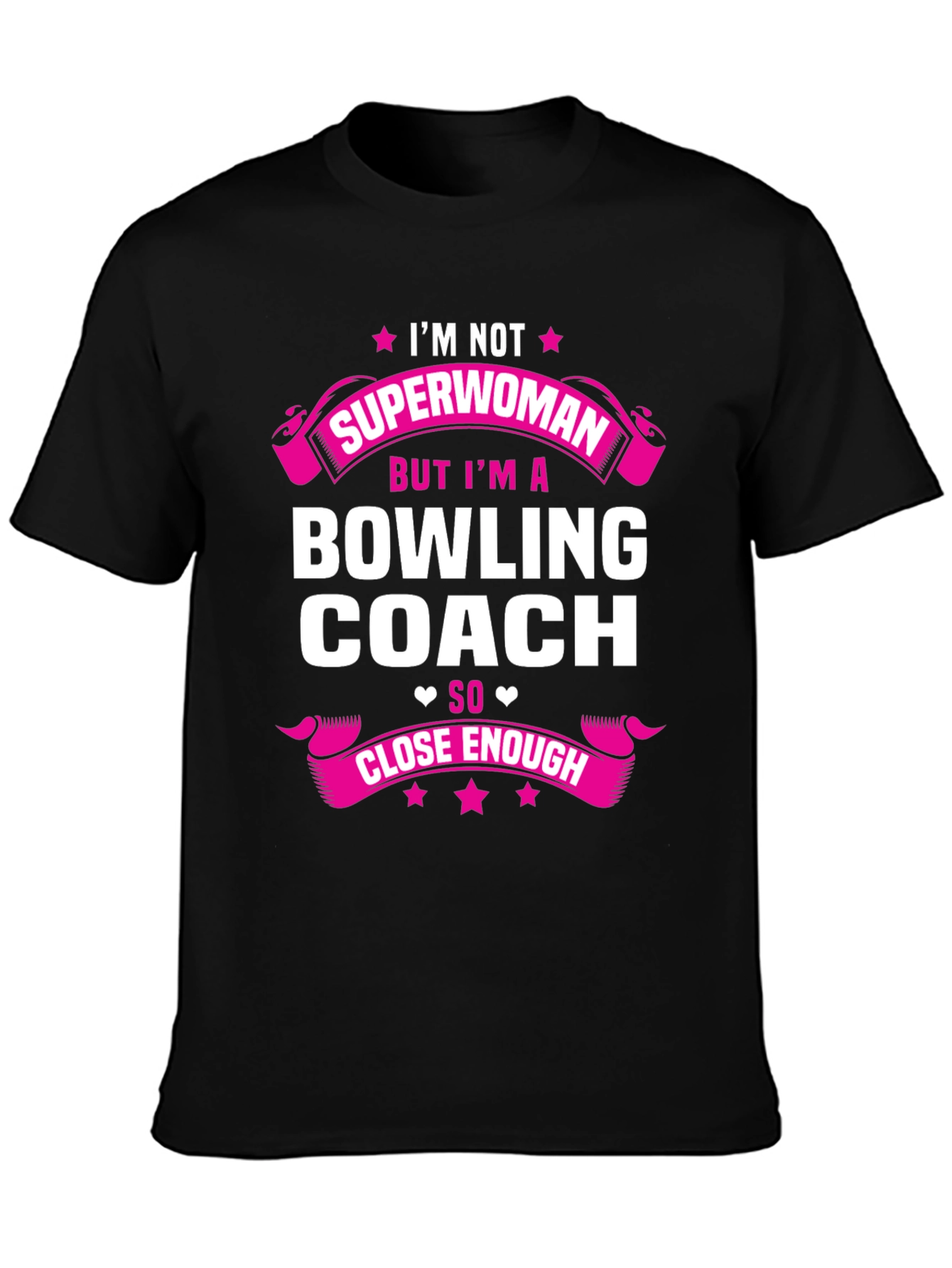 Black Bowling Coach Graphic Tee - Superwoman Close Enough view 3