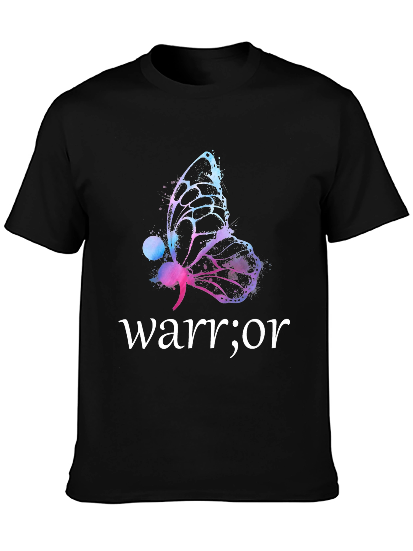 Black Warrior Butterfly Graphic T-Shirt - Motivational Tee view 3