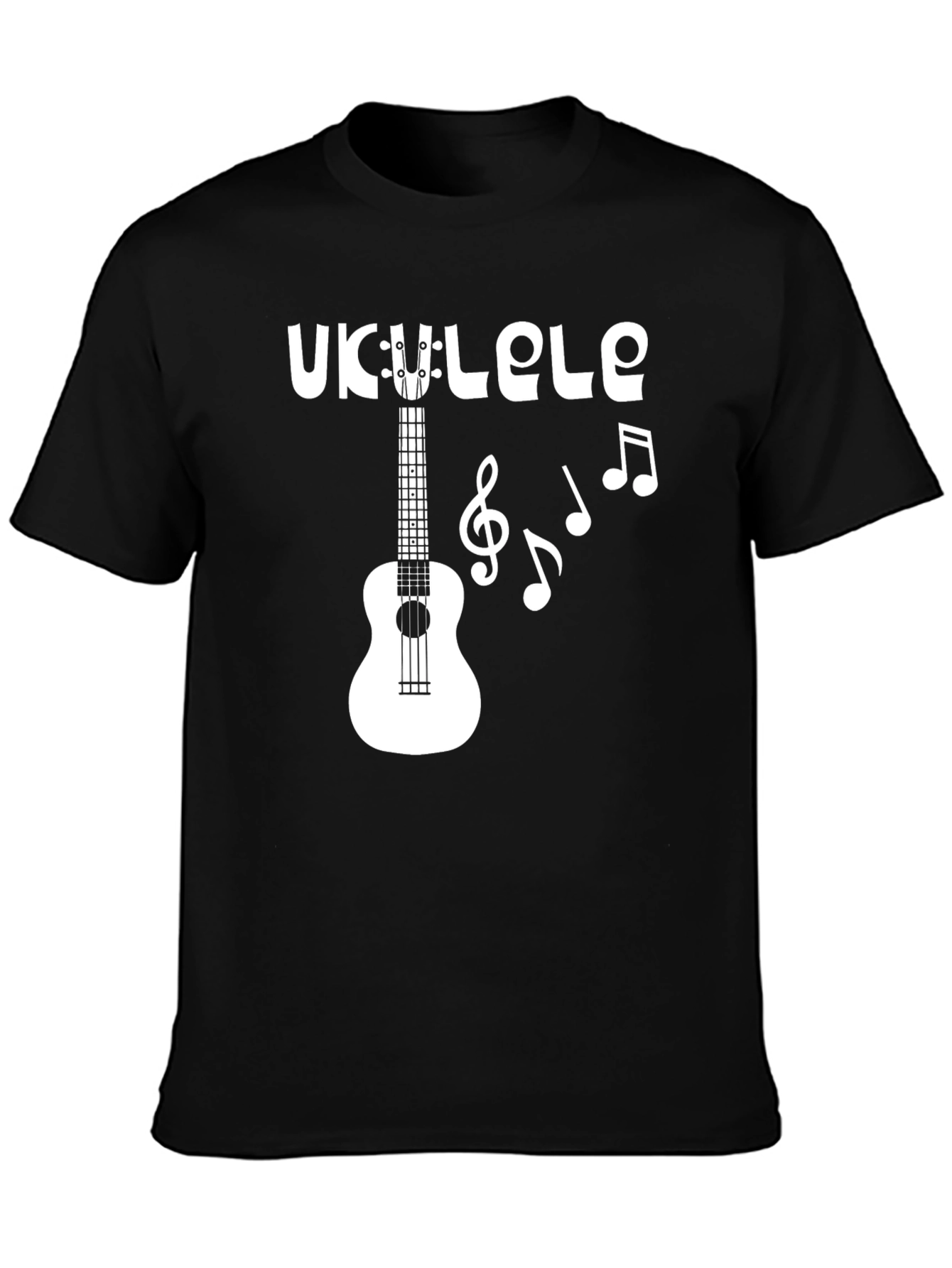 Black Ukulele Graphic Tee - Musical Style view 3