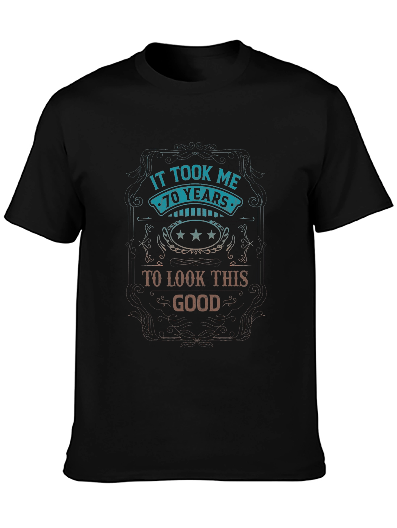Black Men's "It Took Me 70 Years" Graphic T-Shirt view 3