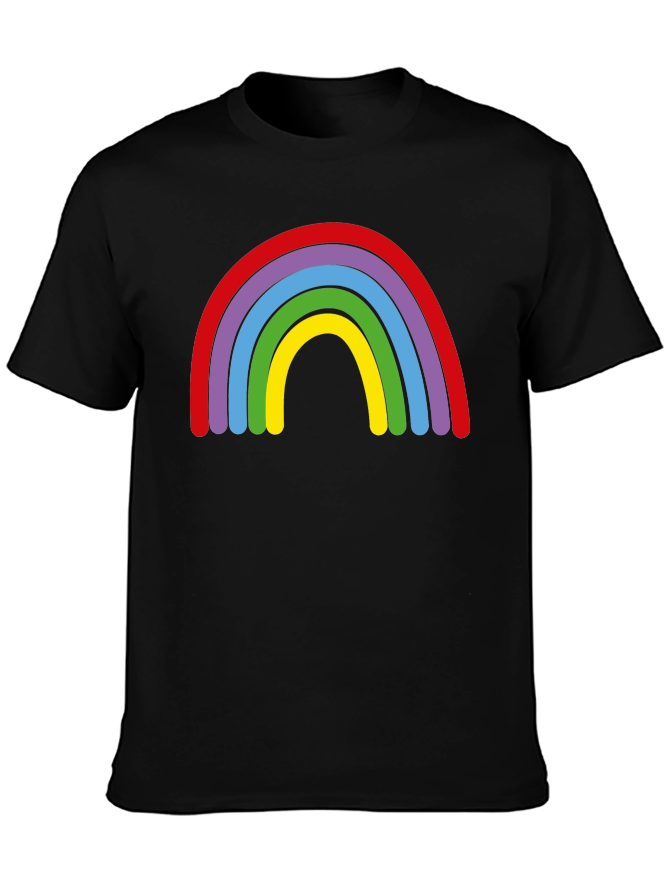 Black Rainbow Graphic Black T-Shirt view 3