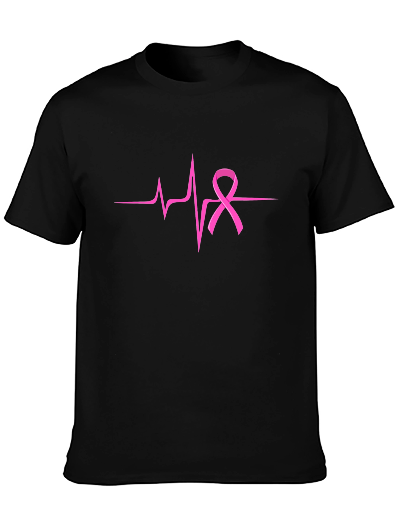 Pink Ribbon Heartbeat T-Shirt - Breast Cancer Awareness - 3