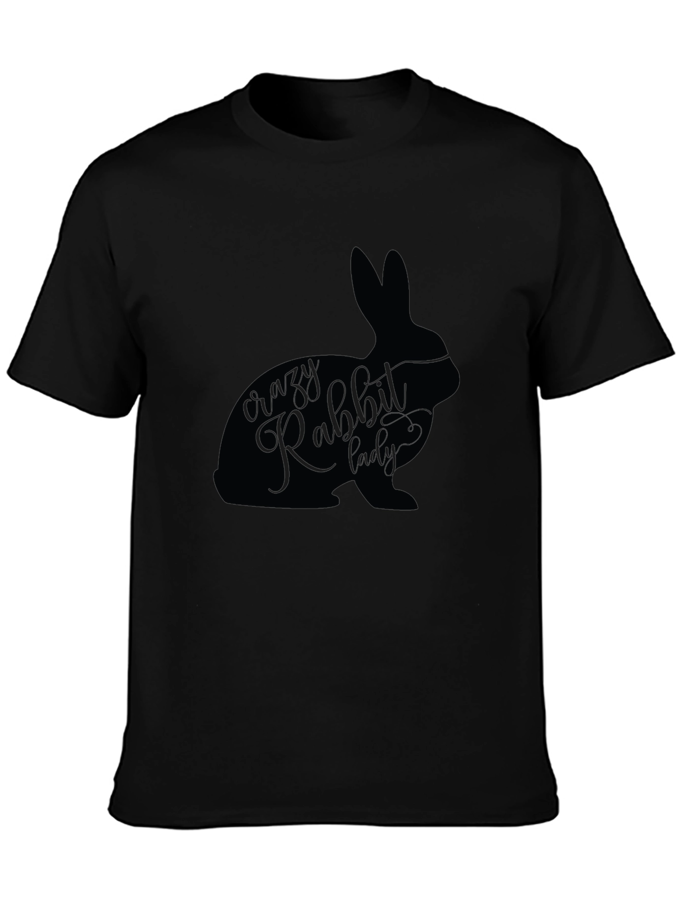 Black Crazy Rabbit Lady Black T-Shirt view 3