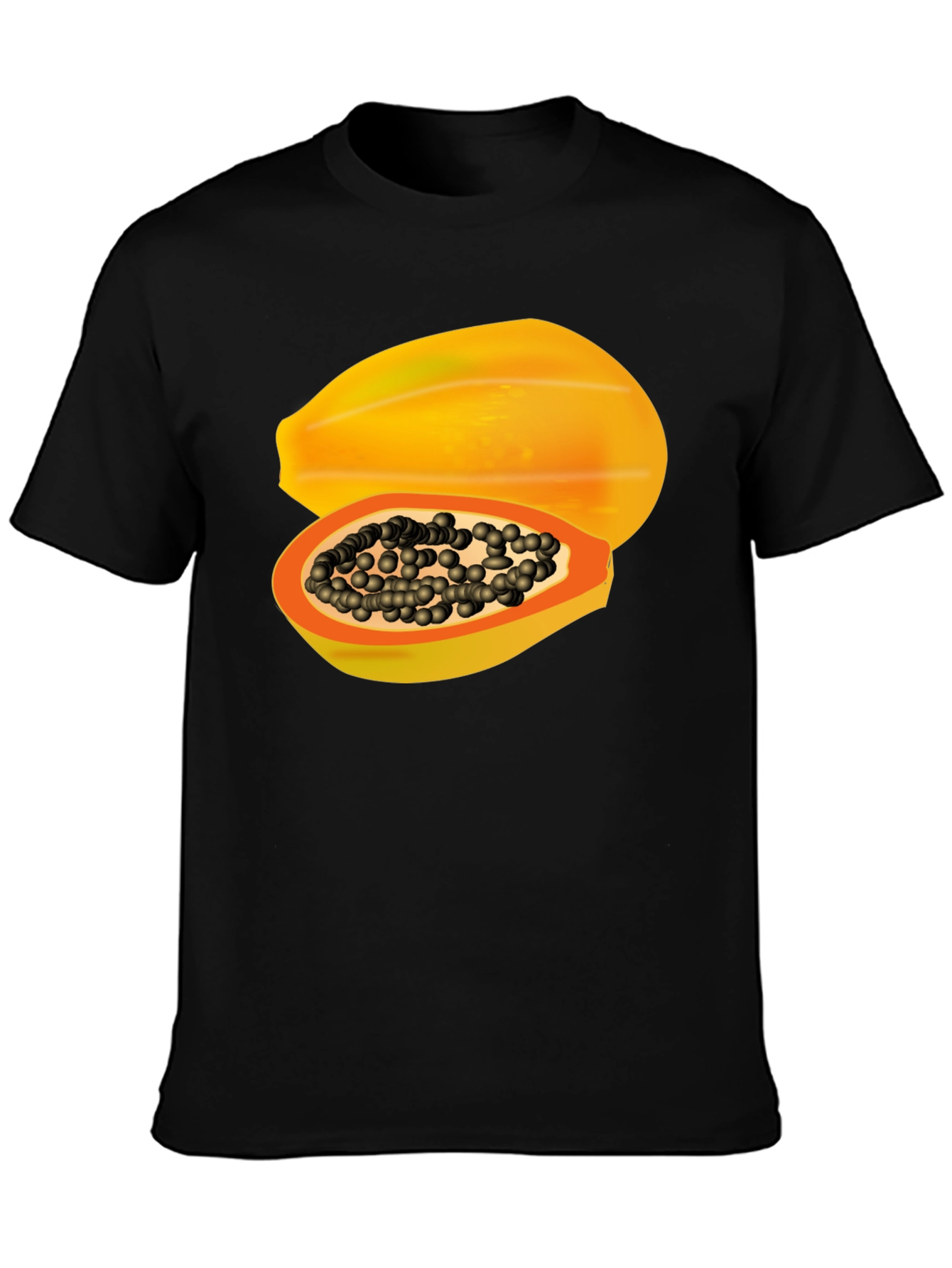 Black Papaya Graphic Tee - Tropical Fruit T-Shirt view 3