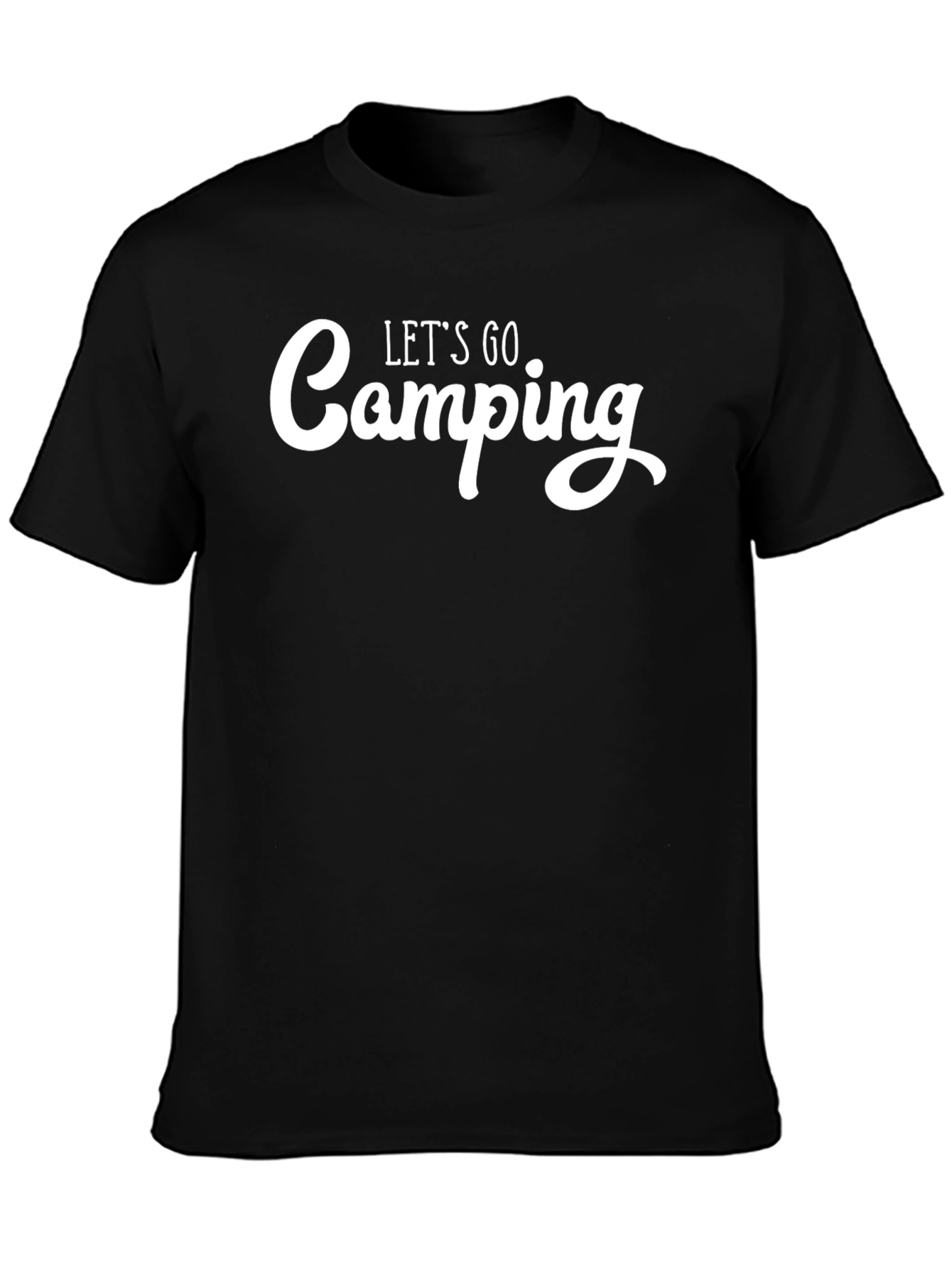 Black Let's Go Camping Black T-Shirt view 3