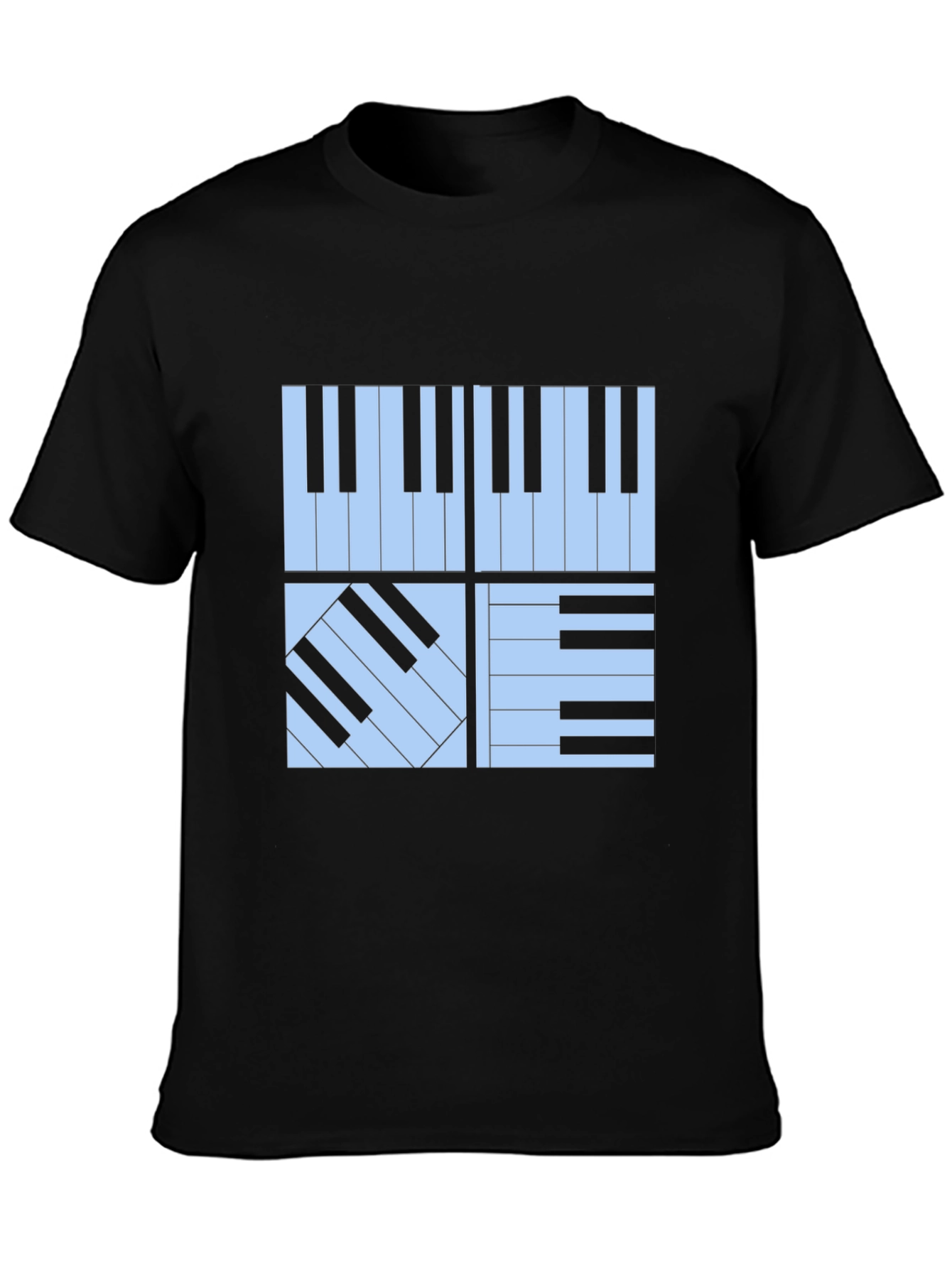 Black Piano Keys Graphic Tee - Stylish Musician's T-Shirt view 3