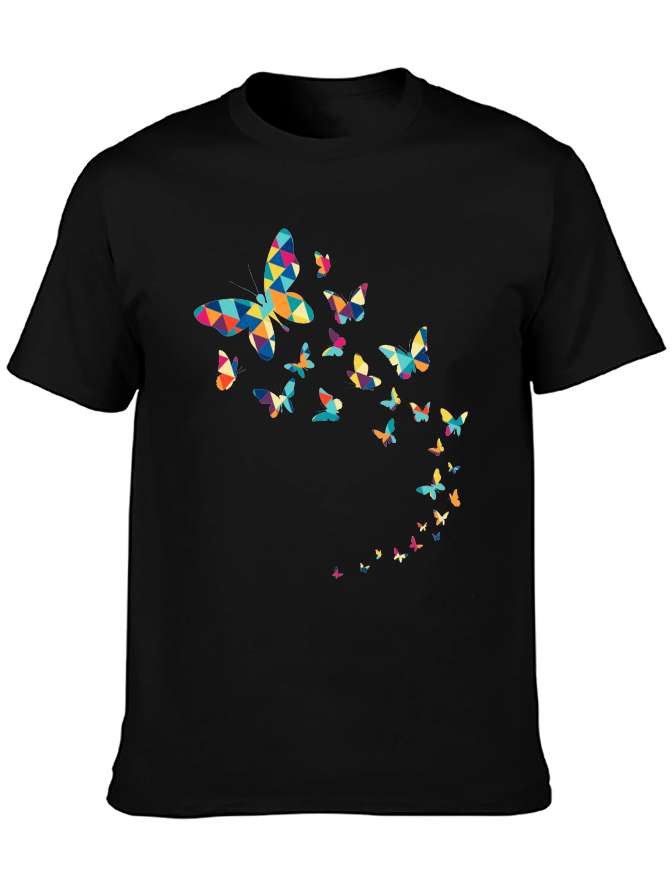 Black Butterfly Graphic Black T-Shirt view 3