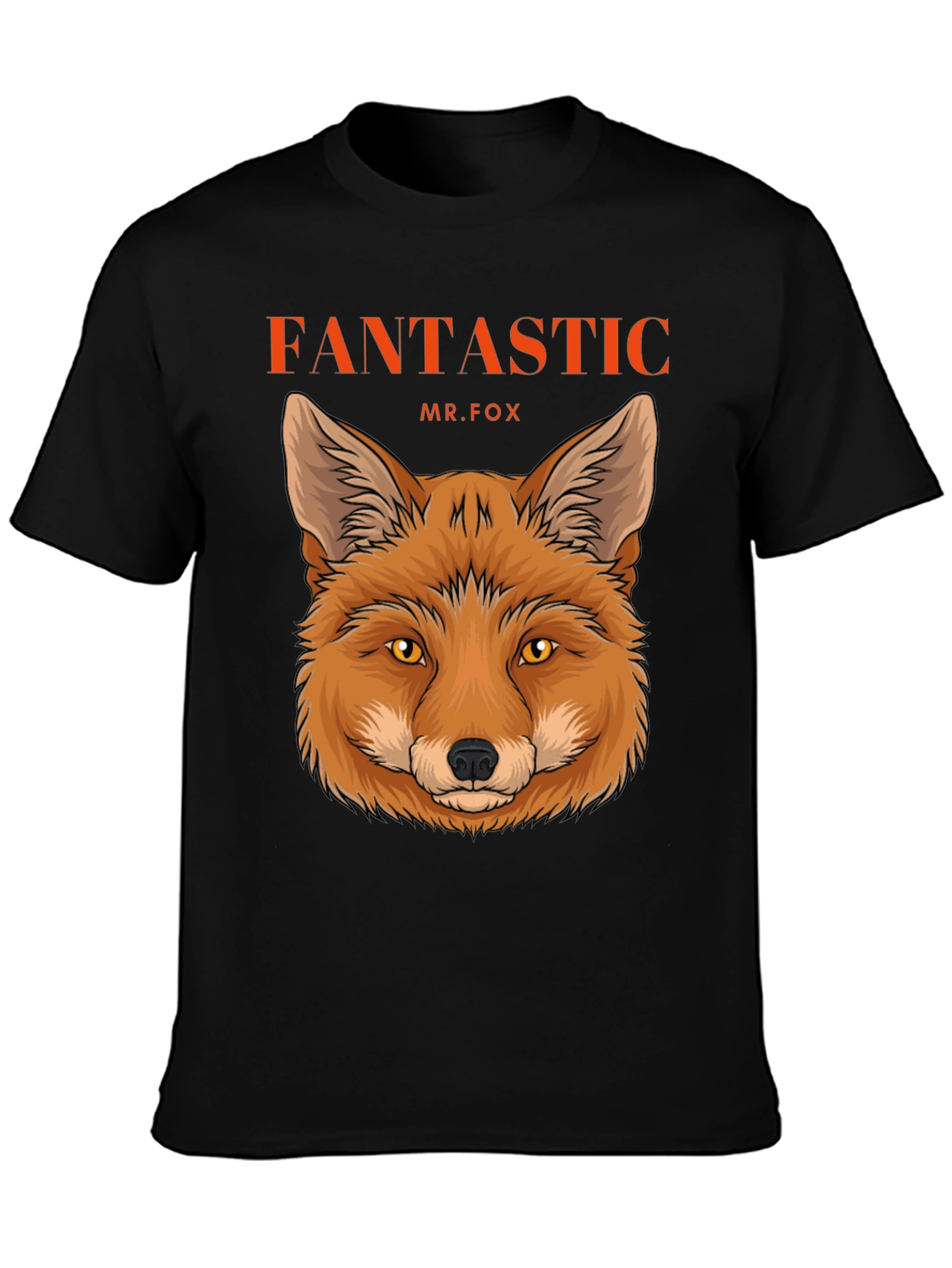 Black Fantastic Mr. Fox Graphic Tee - Black Cotton T-Shirt view 3