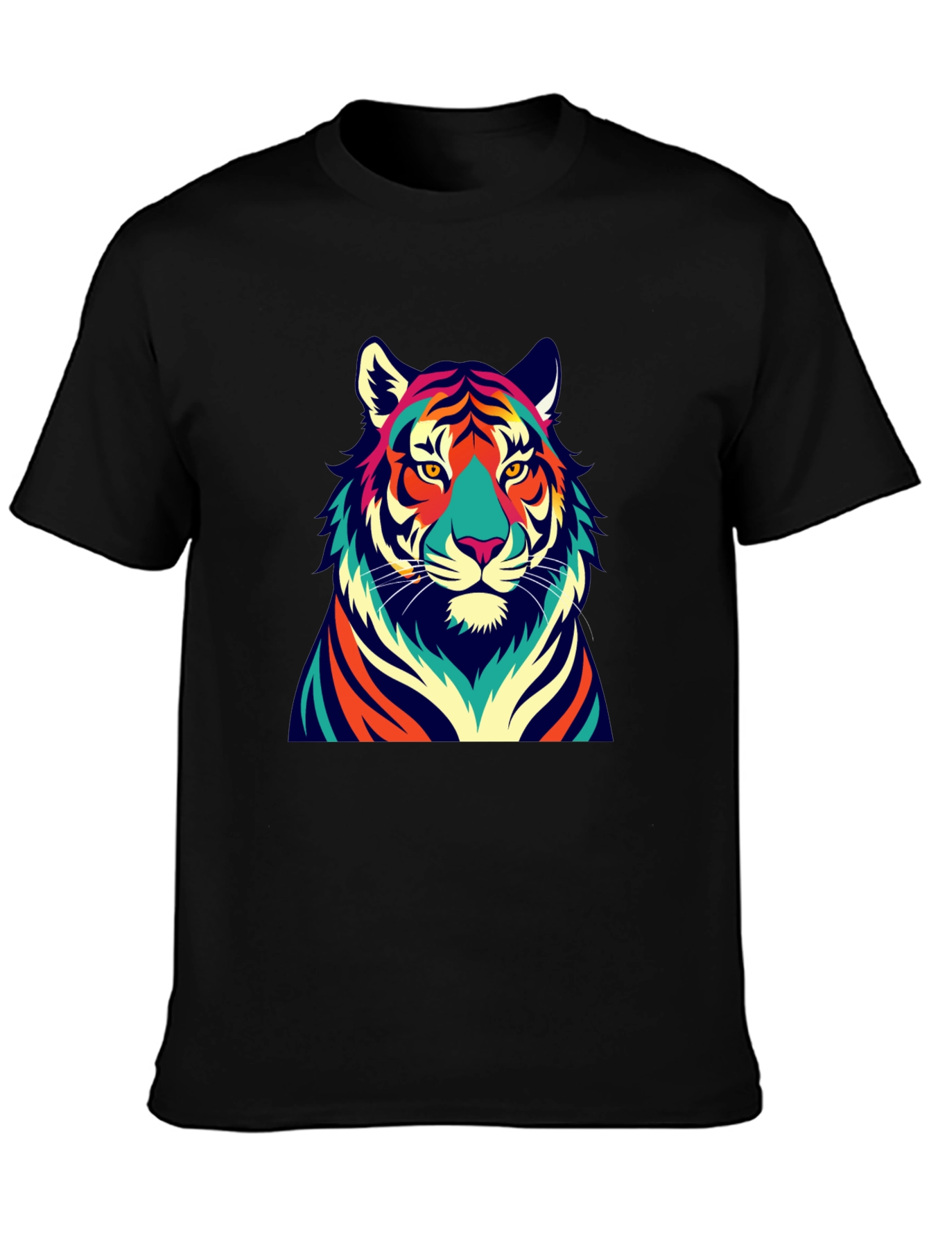 Black Vibrant Tiger Graphic Tee - Bold Style view 3