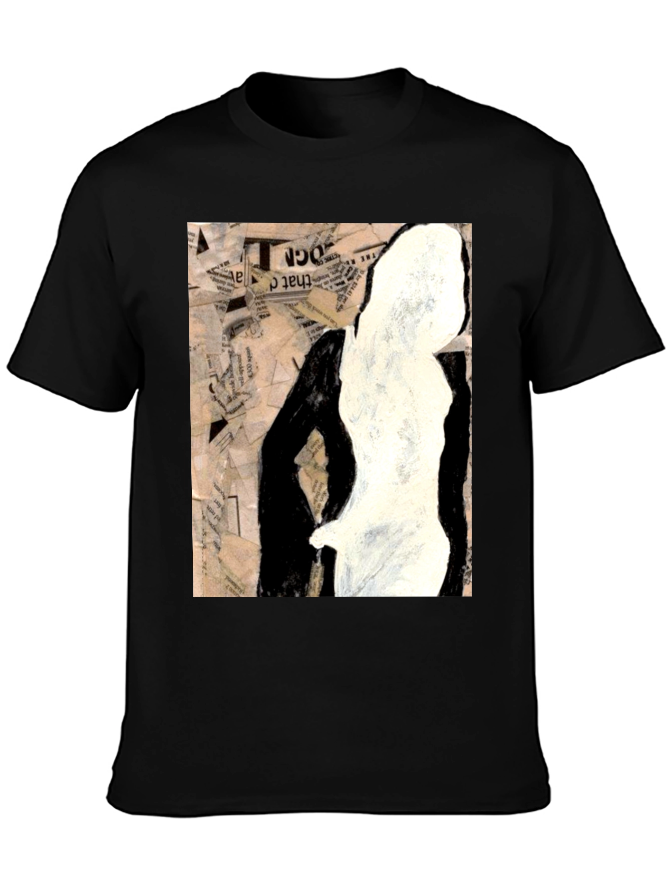 Black Abstract Silhouette Graphic Tee - Unisex Black T-Shirt view 3