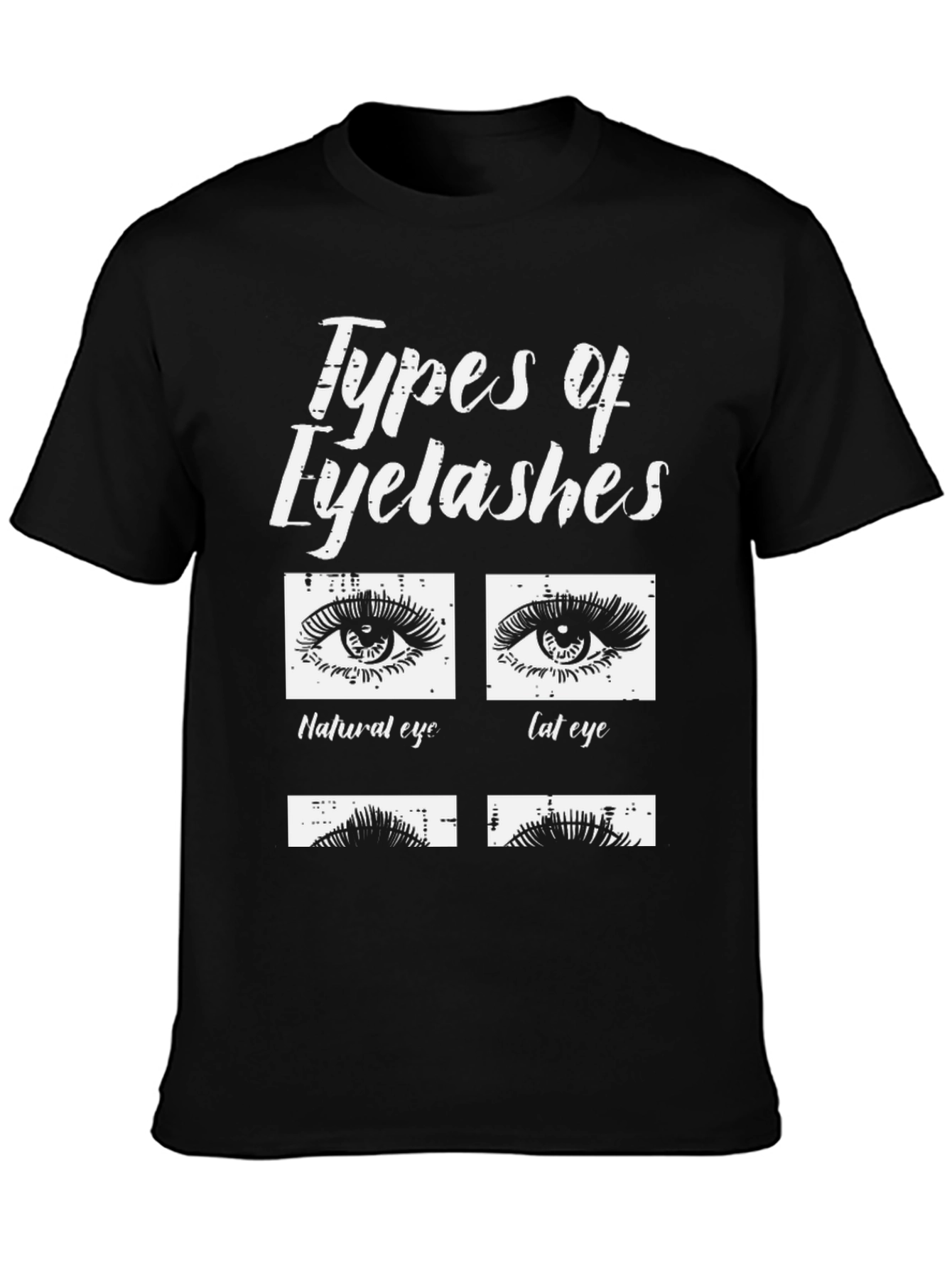 Black Eyelash Types Graphic T-Shirt - Beauty Fashion Tee view 3