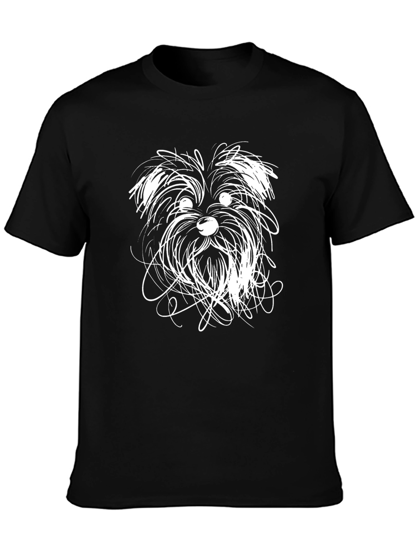 Black Dog Sketch Graphic Tee - Unisex Black T-Shirt view 3