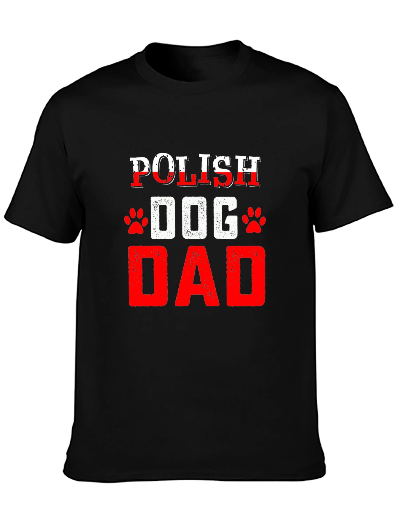 Black Polish Dog Dad T-Shirt Black view 3
