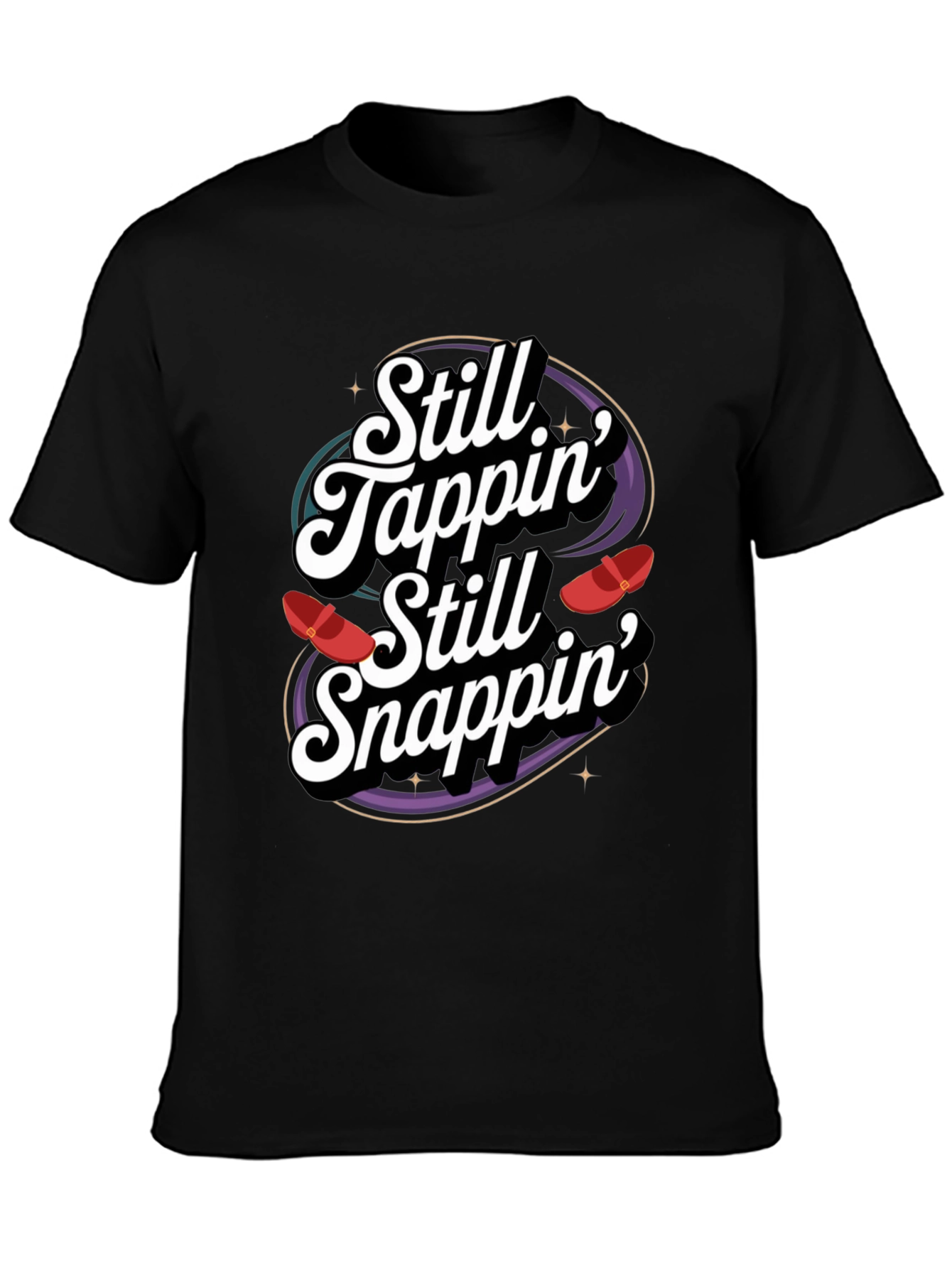 Black Still Tappin' Still Snappin' Graphic Tee view 3
