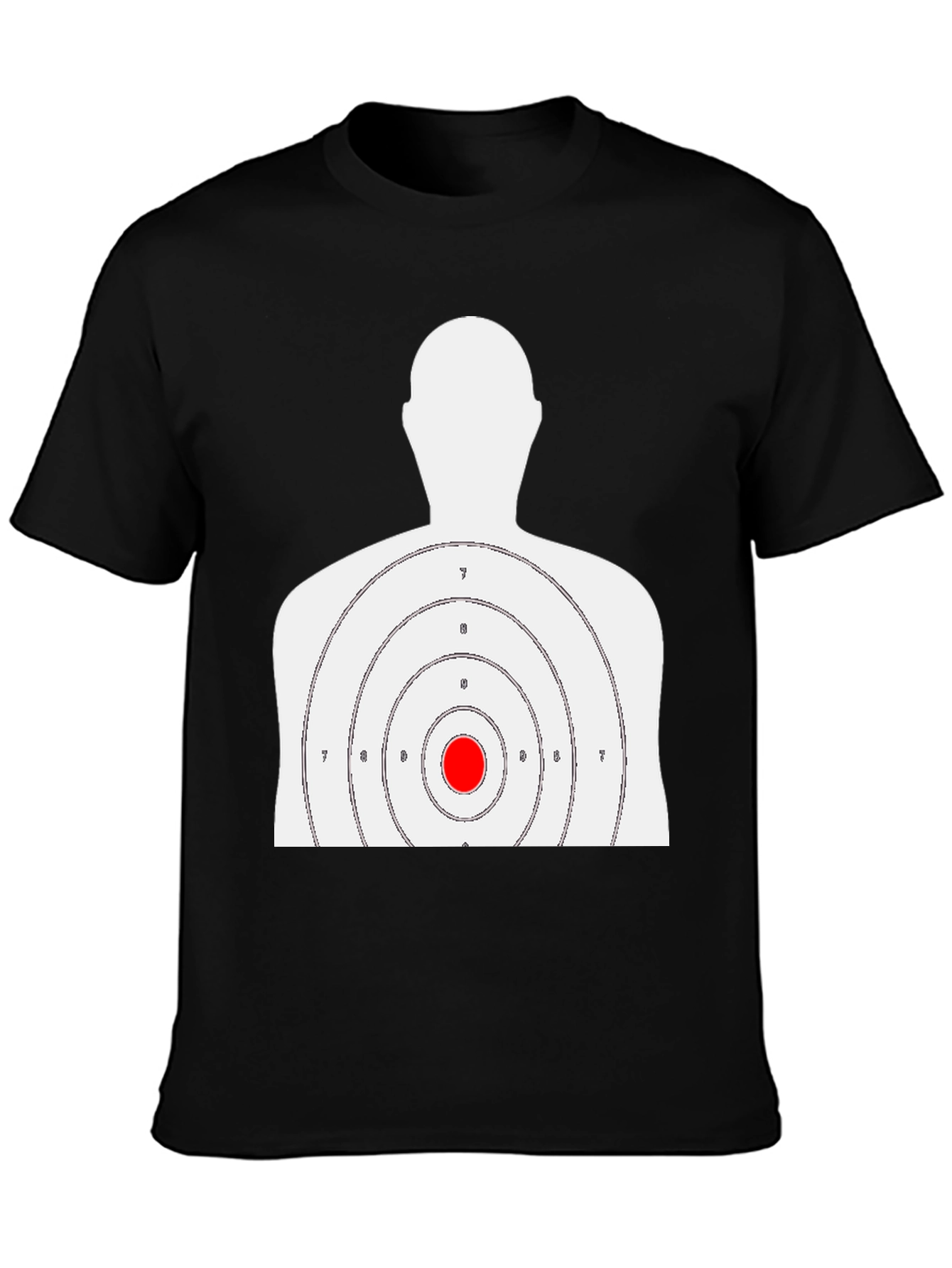 Black Target Practice T-Shirt - Bullseye Design view 3