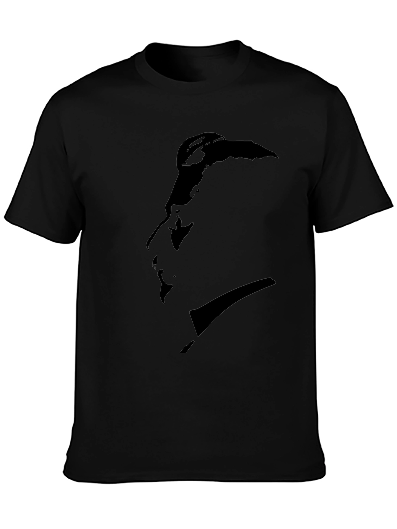 Black Minimalist Silhouette Graphic Black T-Shirt view 3