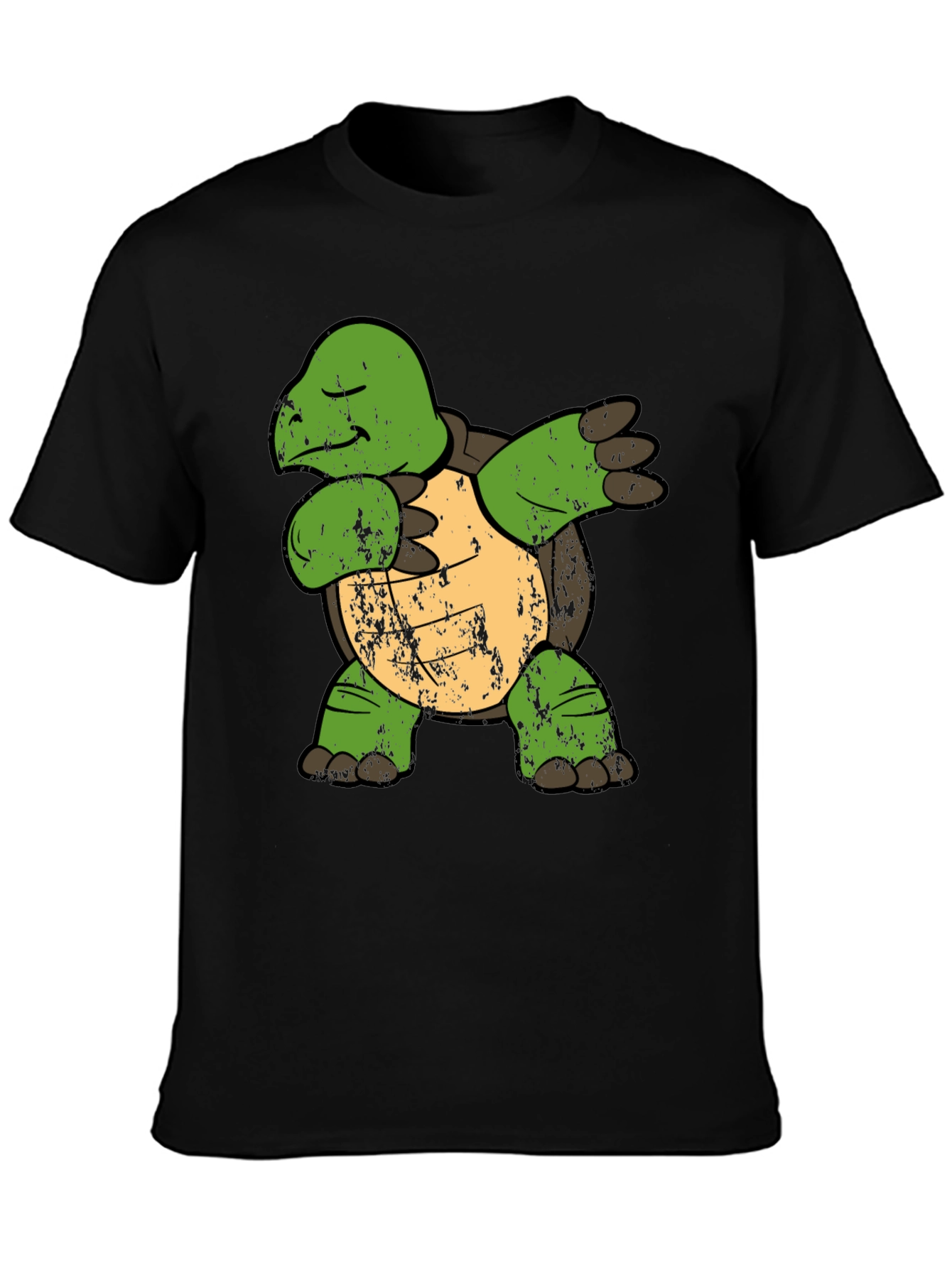 Black Dabbing Turtle Graphic Tee - Cool Novelty Shirt view 3