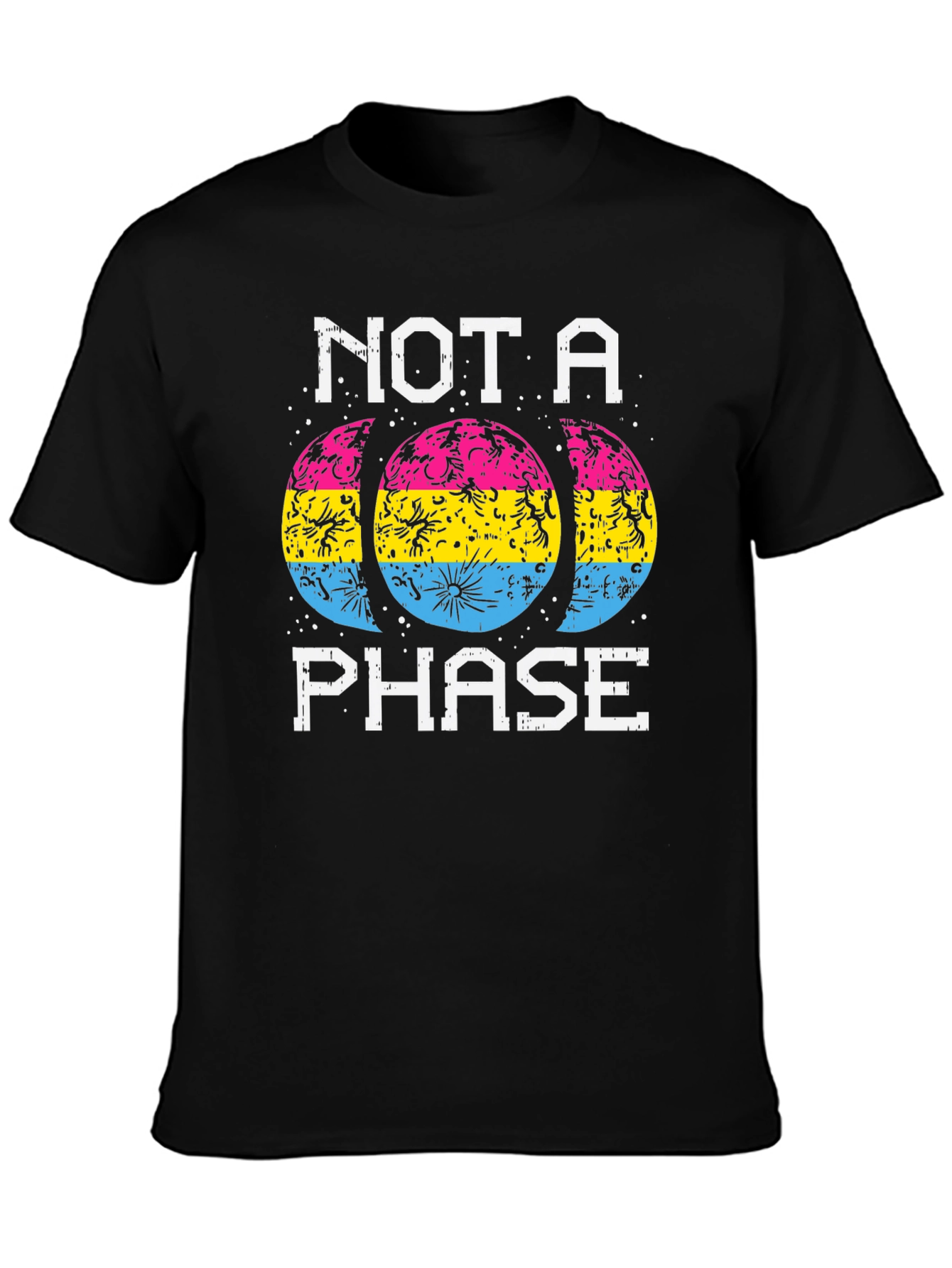 Black Not a Phase Pansexual Pride T-Shirt view 3