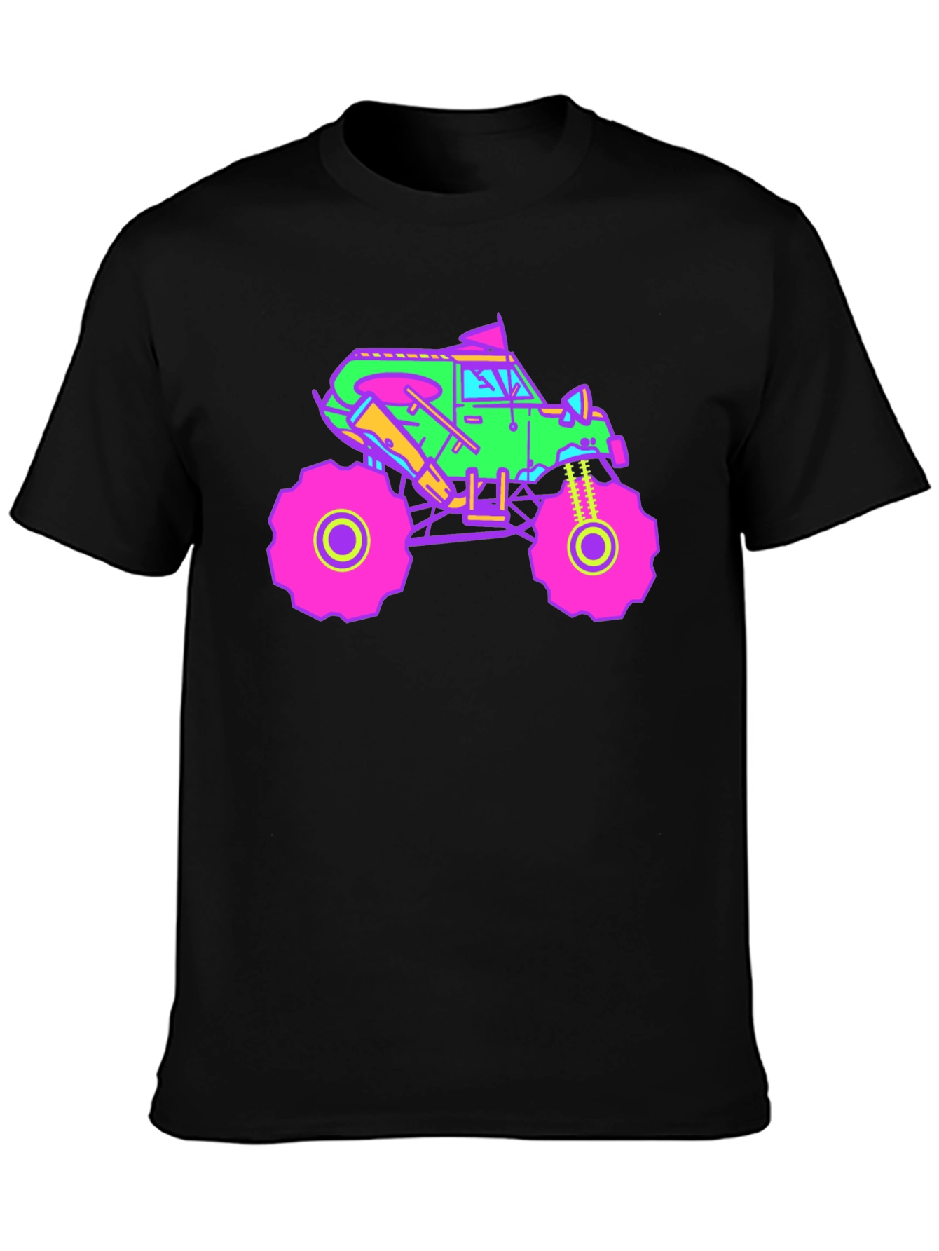 Black Vibrant Monster Truck Graphic T-Shirt view 3