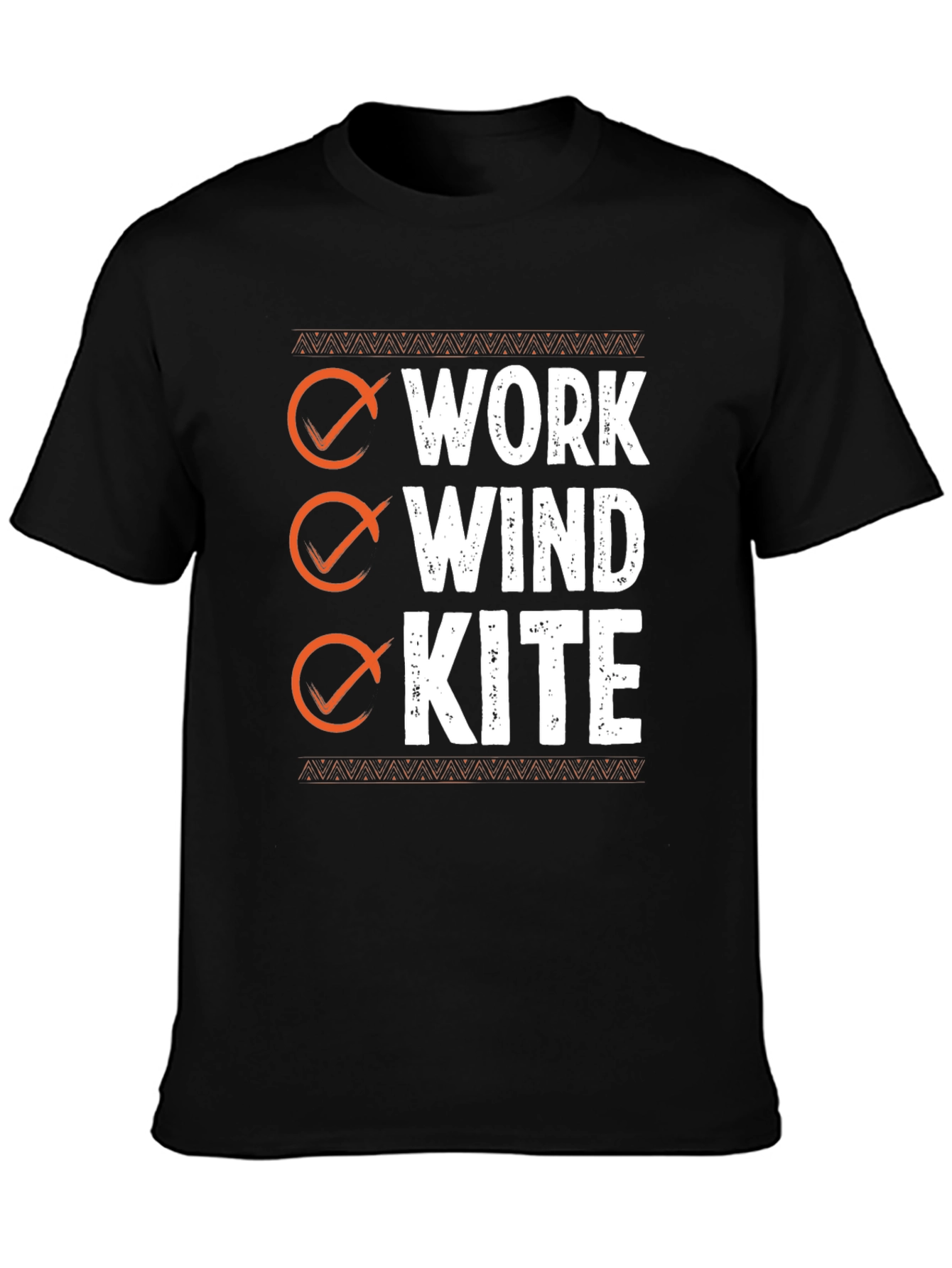 Black Work Wind Kite T-Shirt - Black Graphic Tee view 3