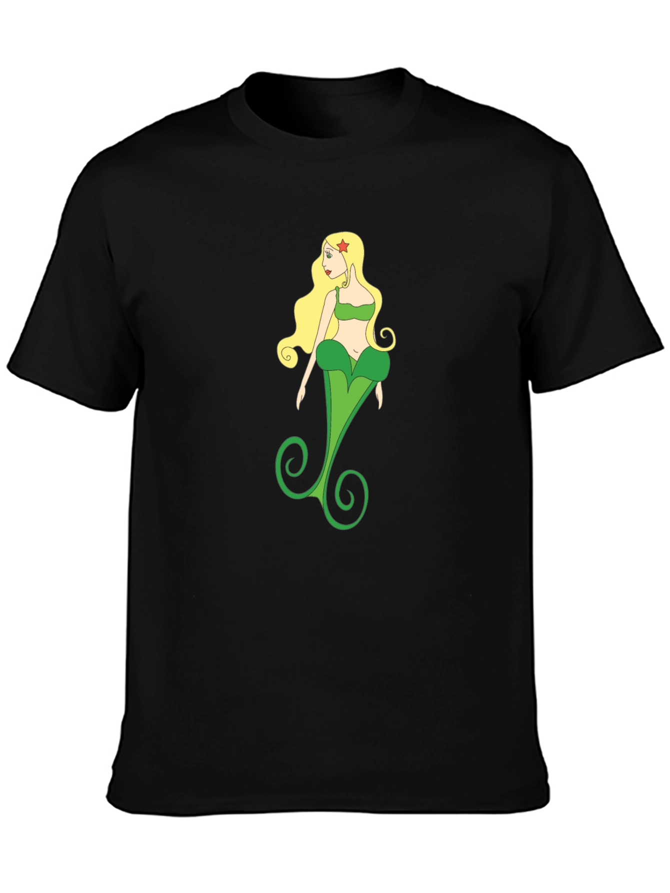 Black Unique Mermaid T-Shirt - Graphic Tee view 3
