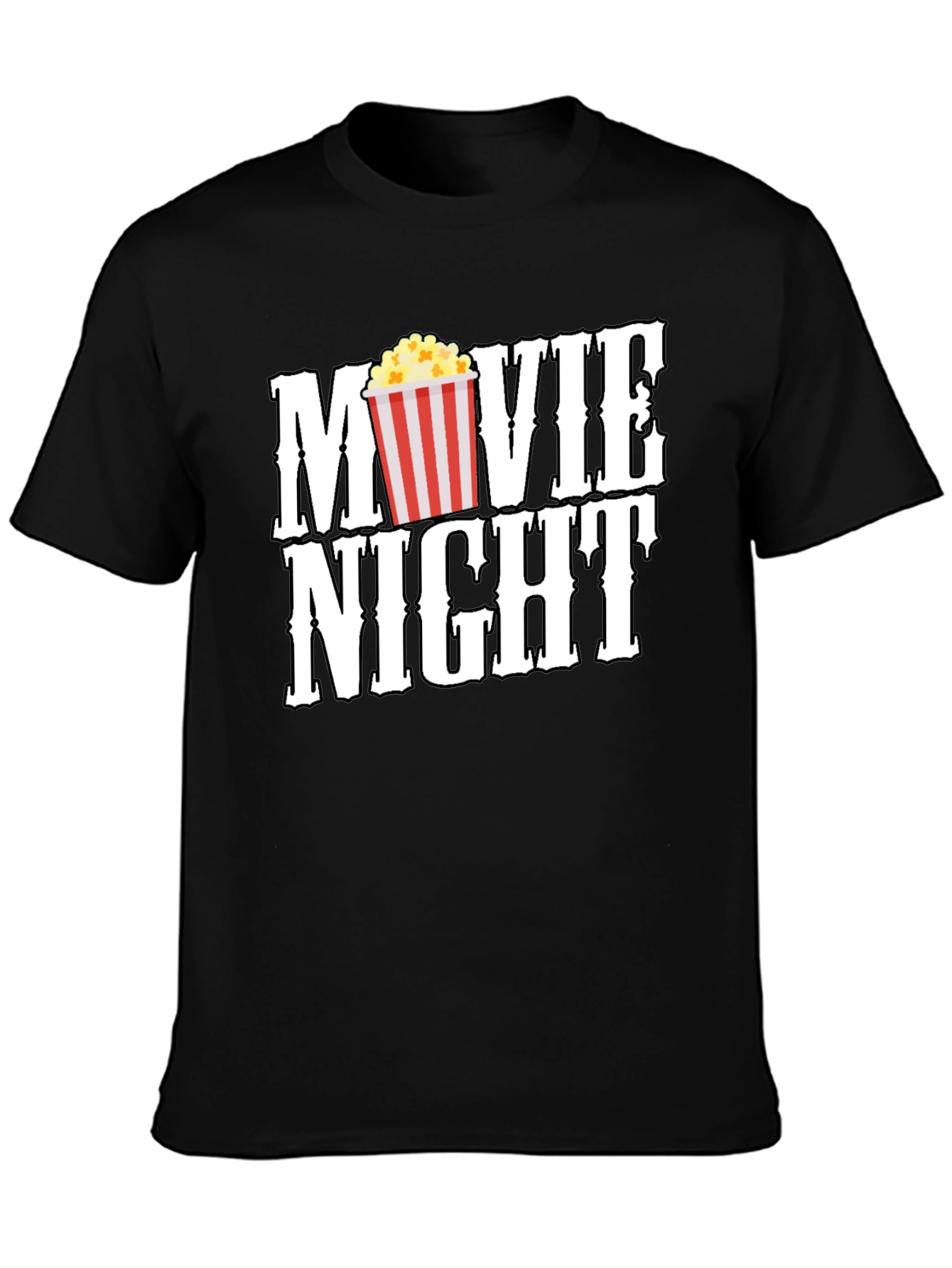 Black Movie Night Black Graphic Tee view 3
