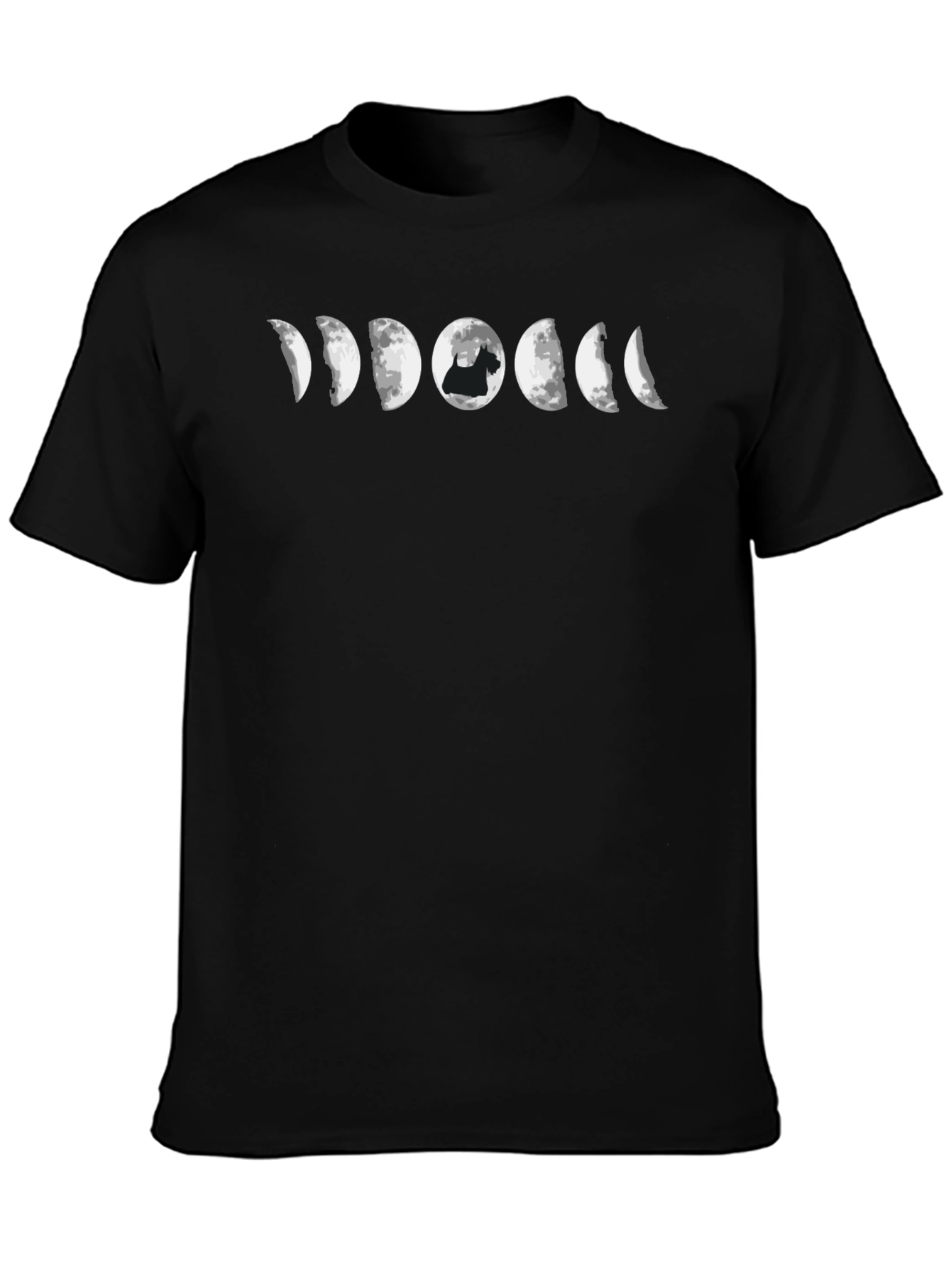 Black Moon Phase Dog T-Shirt - Black view 3