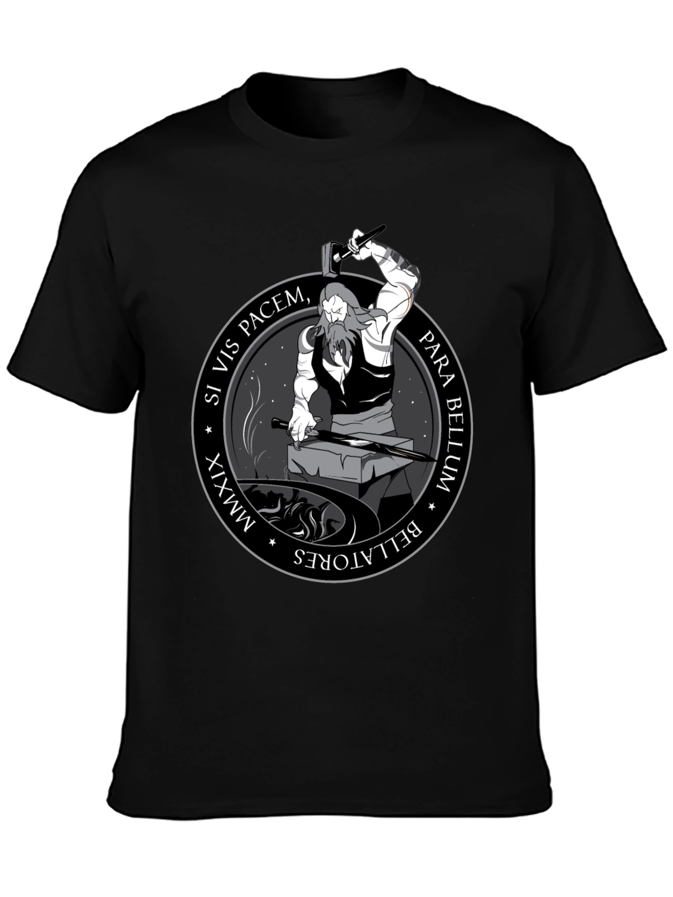 Black Si Vis Pacem, Para Bellum Graphic Tee view 3