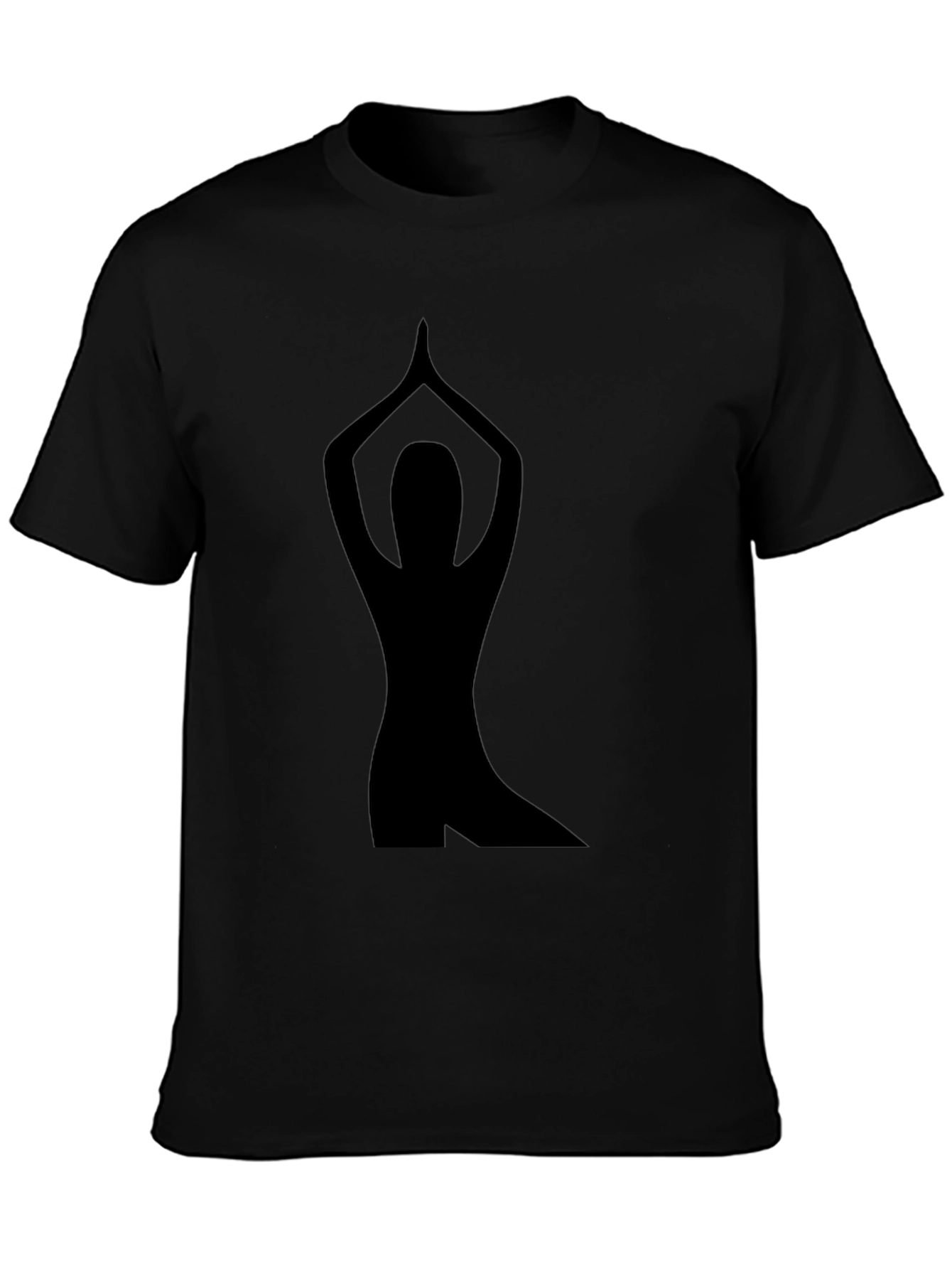 Black Yoga Pose Graphic Tee - Black view 3
