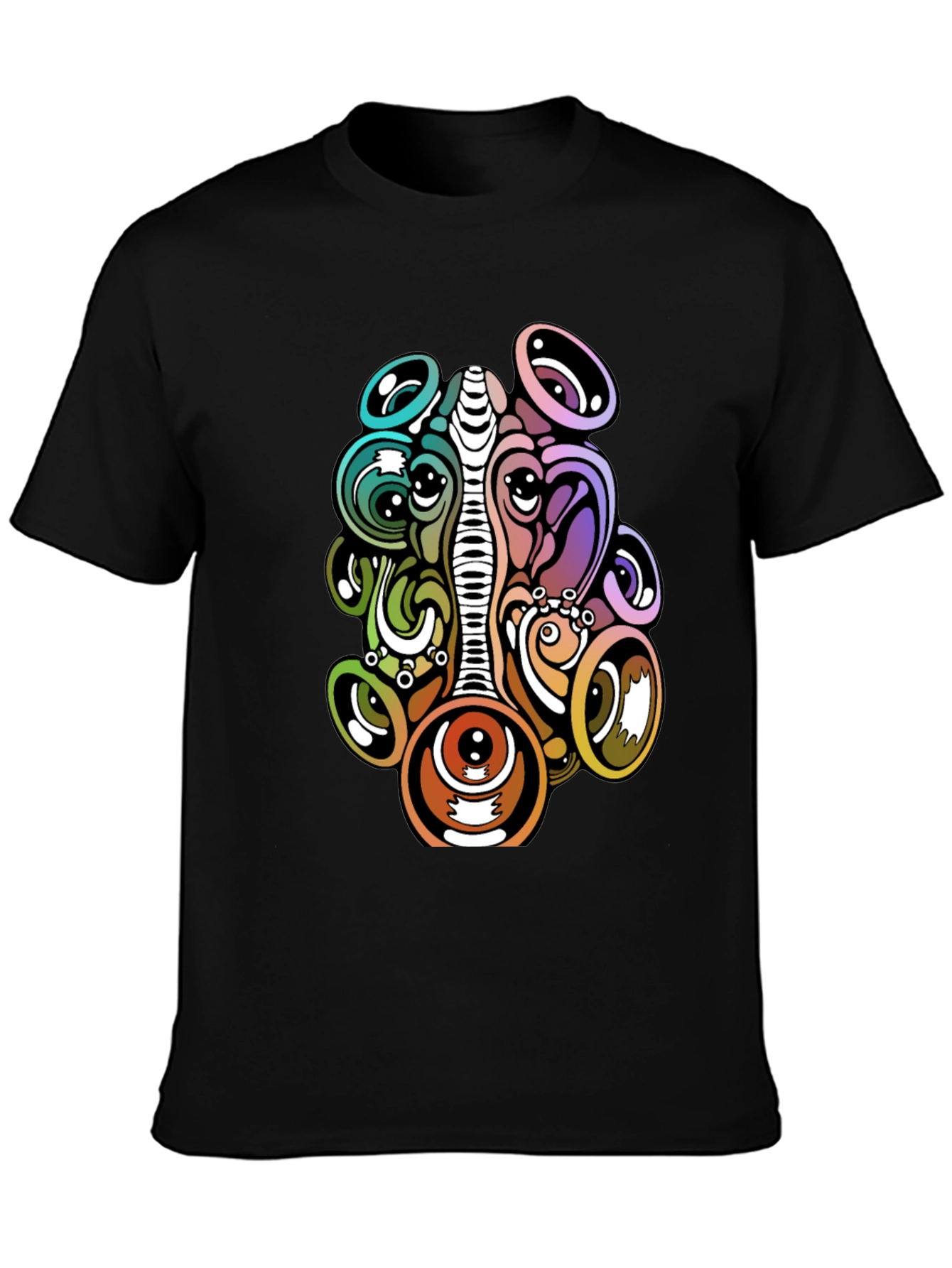 Black Psychedelic Eye Graphic T-Shirt - Unique Design view 3