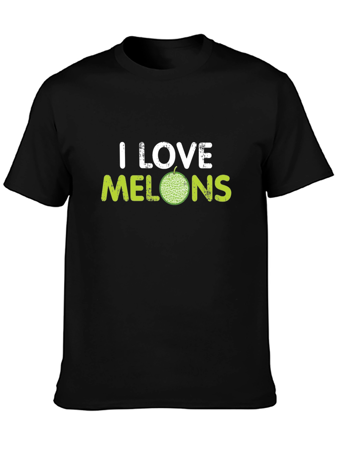 Black I Love Melons Graphic T-Shirt - Black view 3