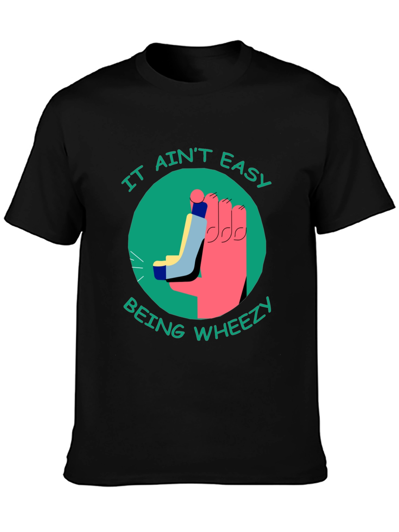 Black It Ain't Easy Being Wheezy T-Shirt view 3