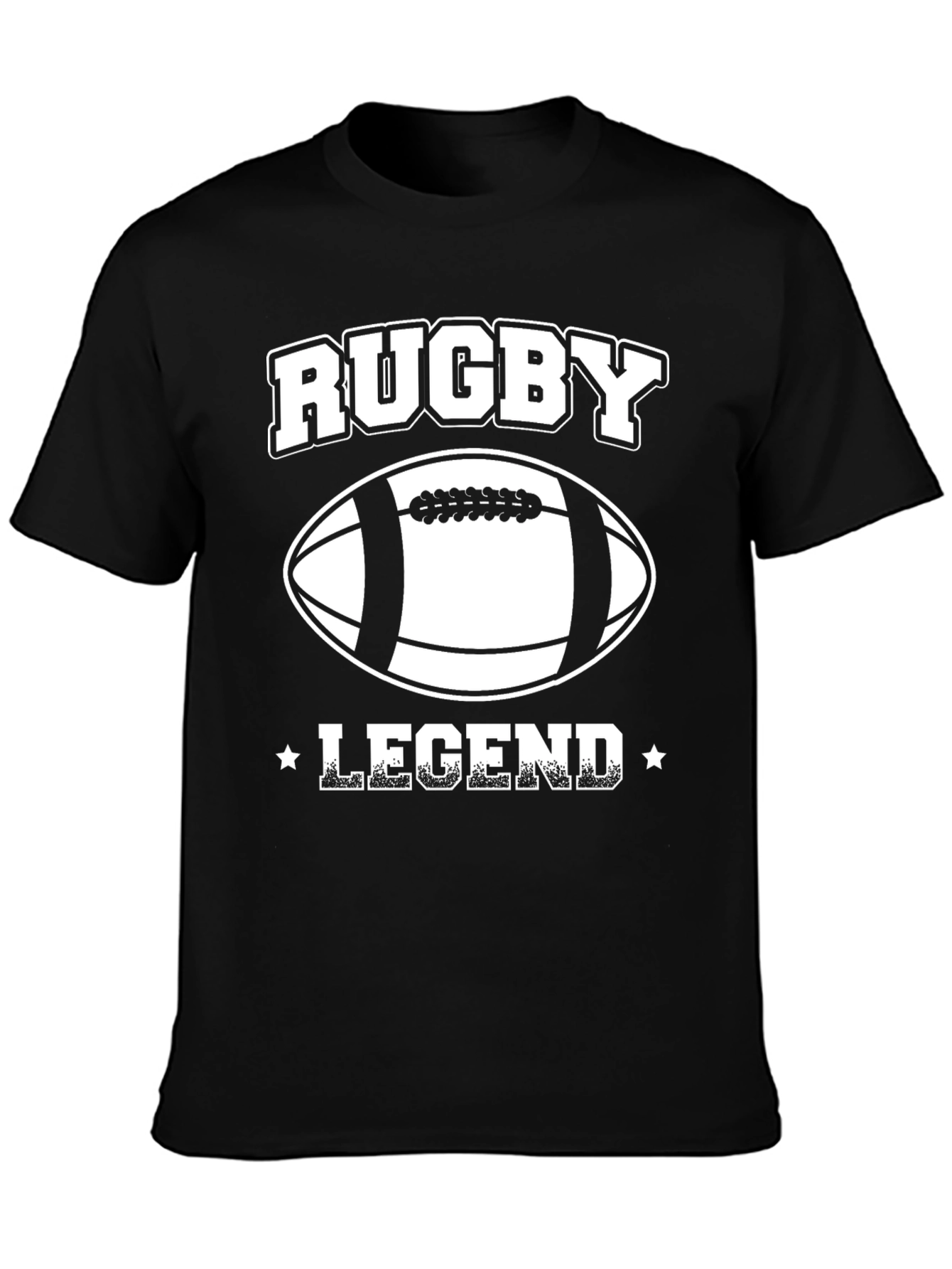 Black Rugby Legend Graphic T-Shirt - Black Cotton Tee view 3