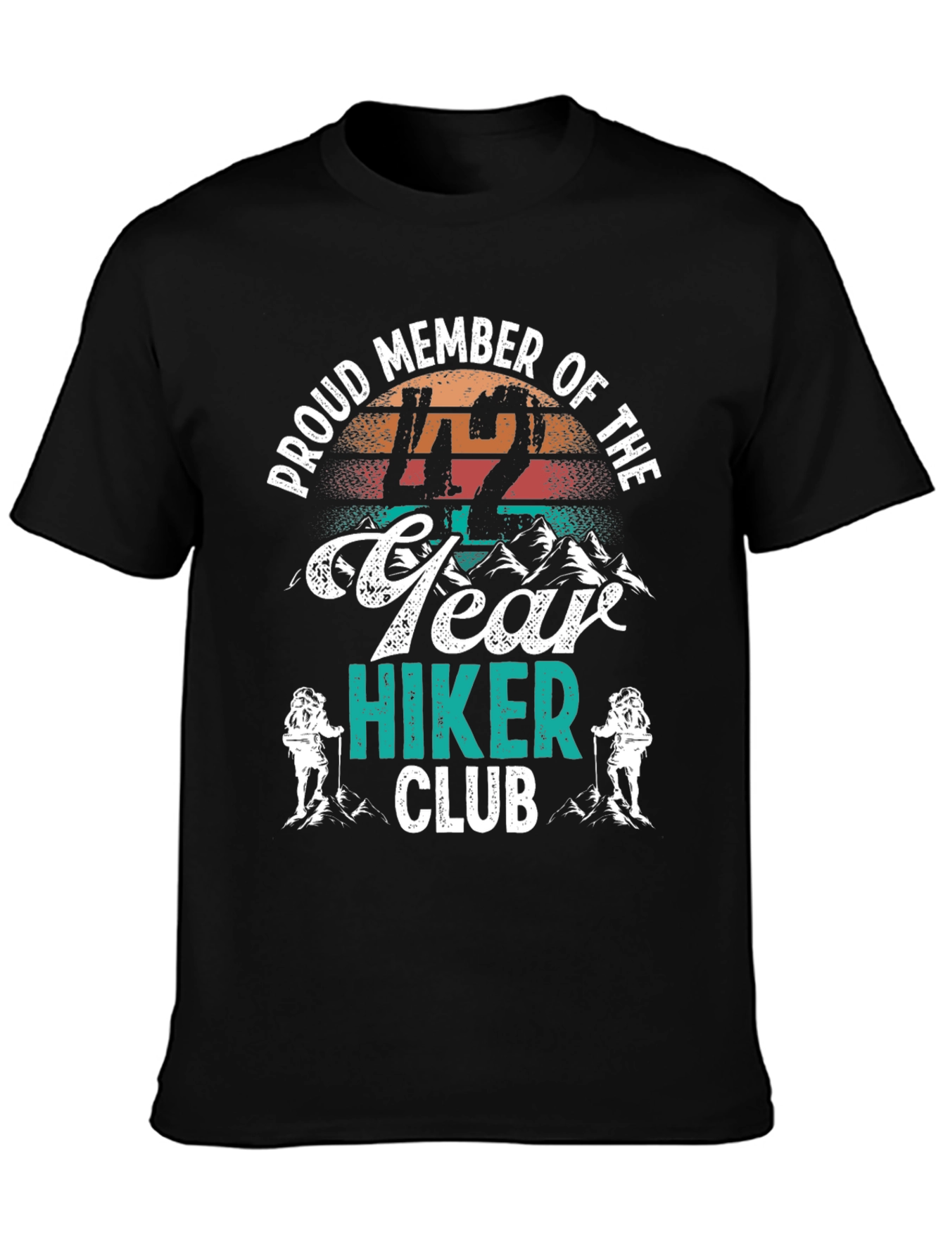 Black Proud 42 Year Hiker Club T-Shirt view 3