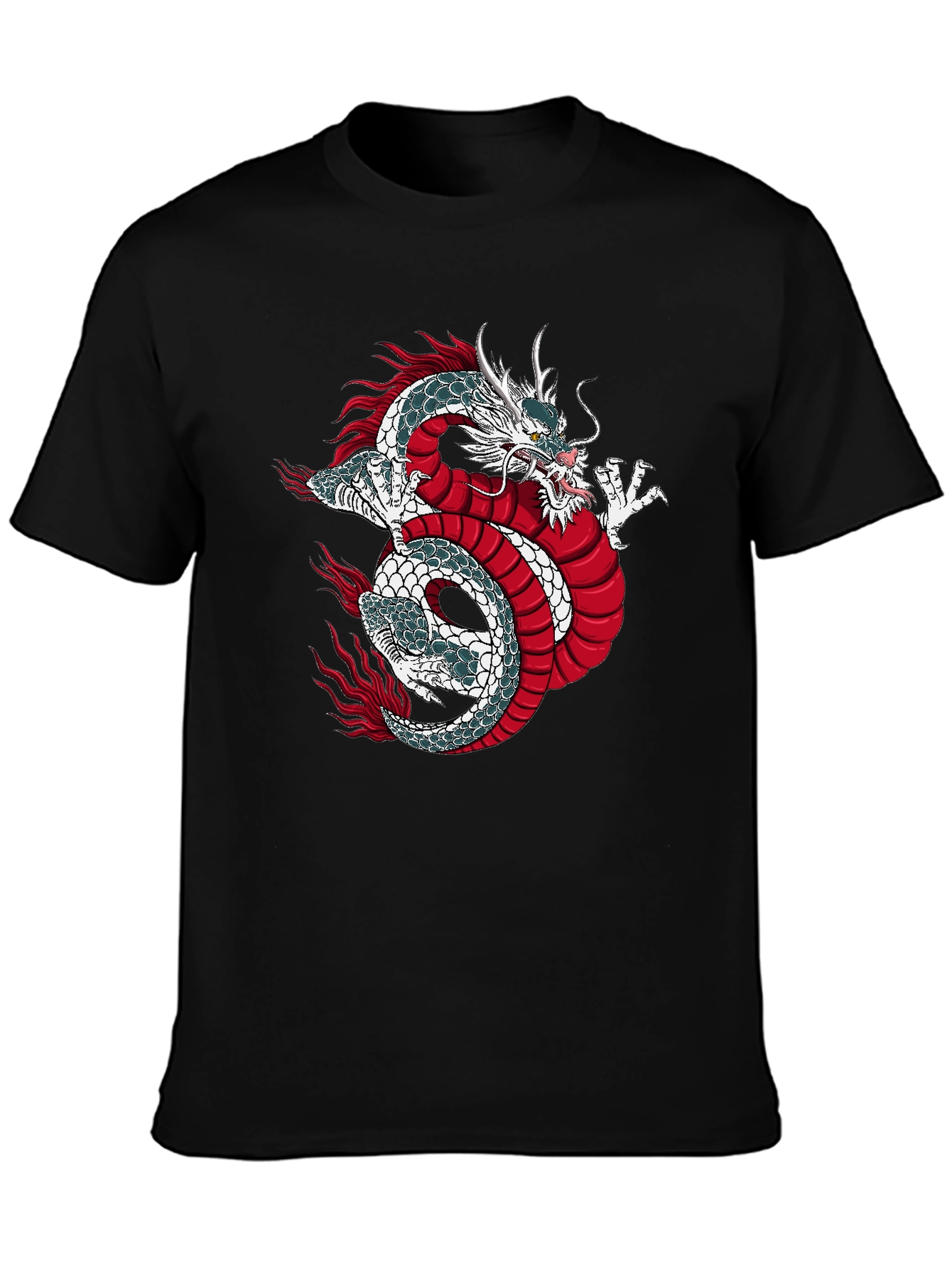 Black Dragon Graphic Print Black T-Shirt view 3