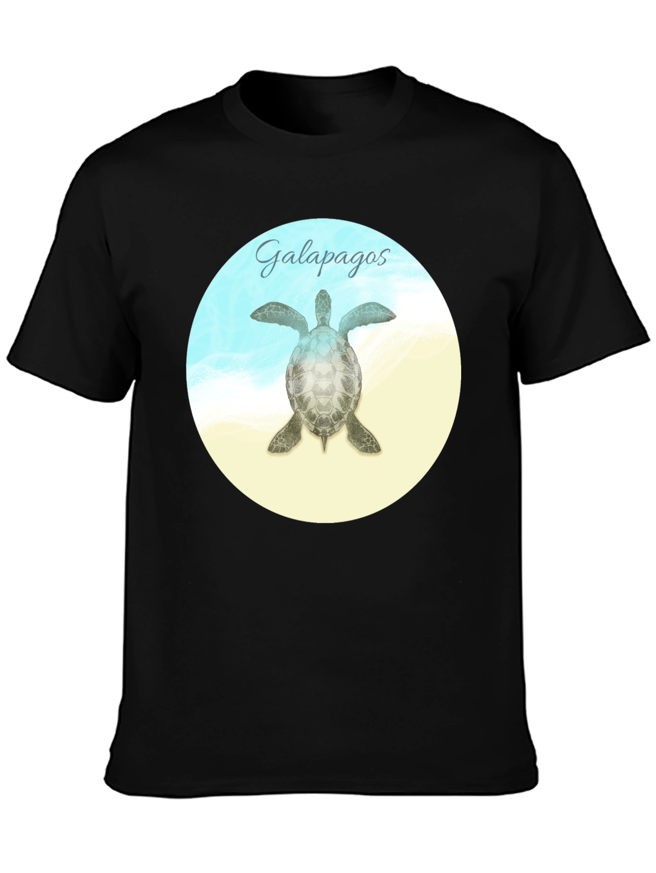 Black Galapagos Turtle Graphic T-Shirt view 3