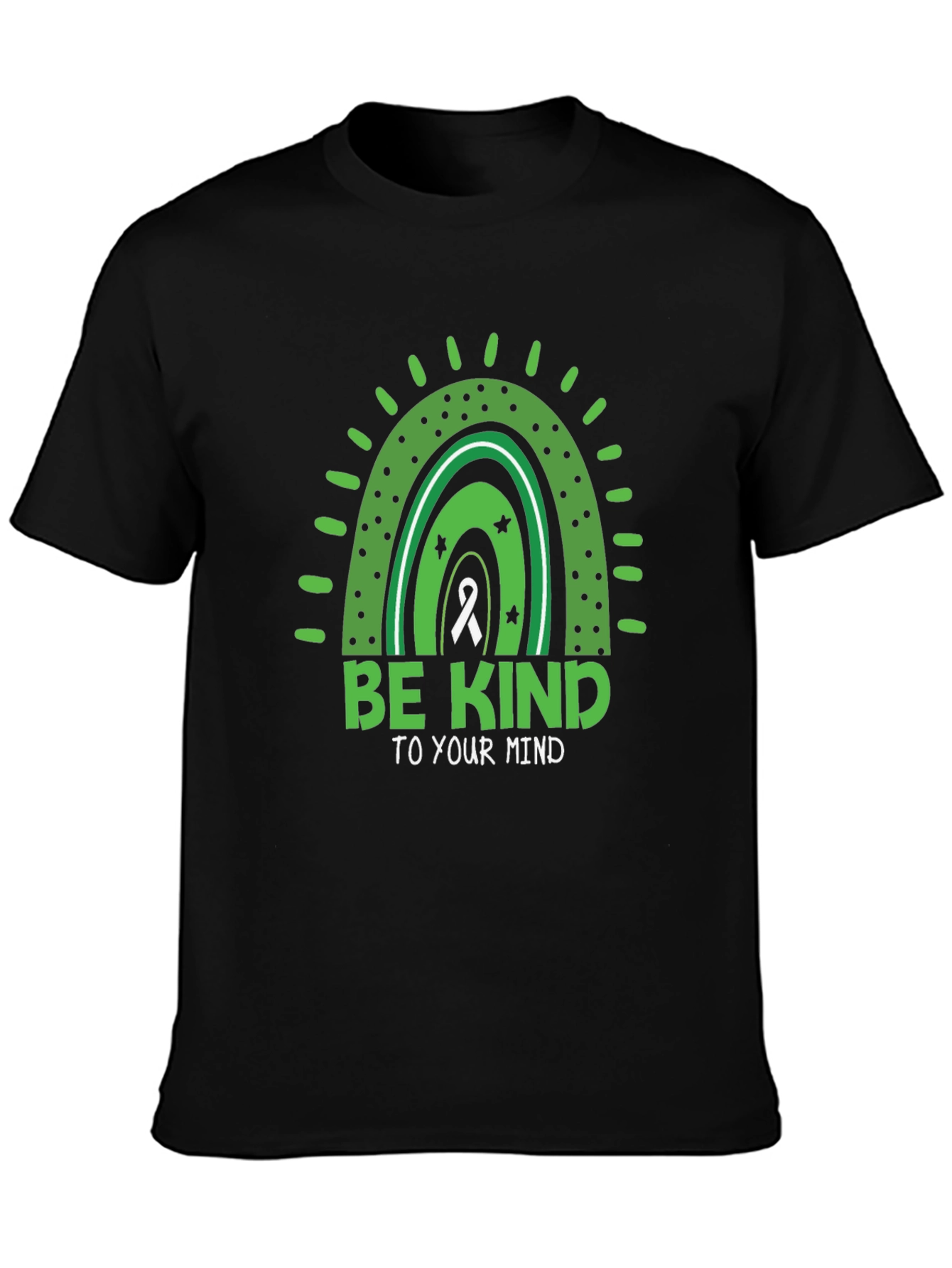 Black Be Kind To Your Mind Mental Health T-Shirt view 3