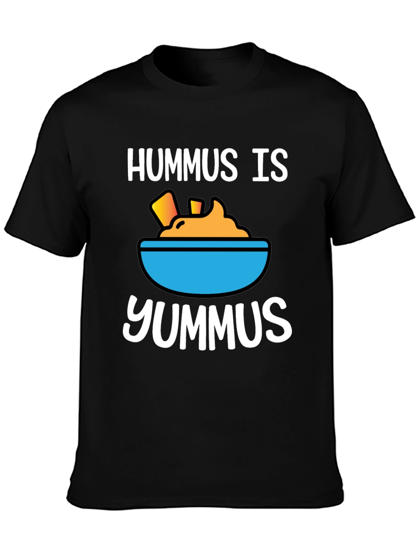 Black Hummus Is Yummus T-Shirt - Funny Foodie Tee view 3