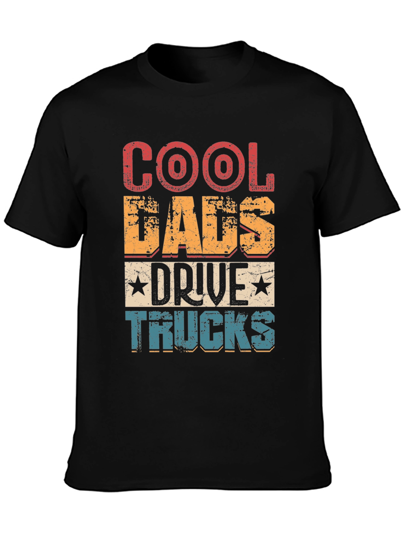 Black Cool Dads Drive Trucks Graphic Tee view 3