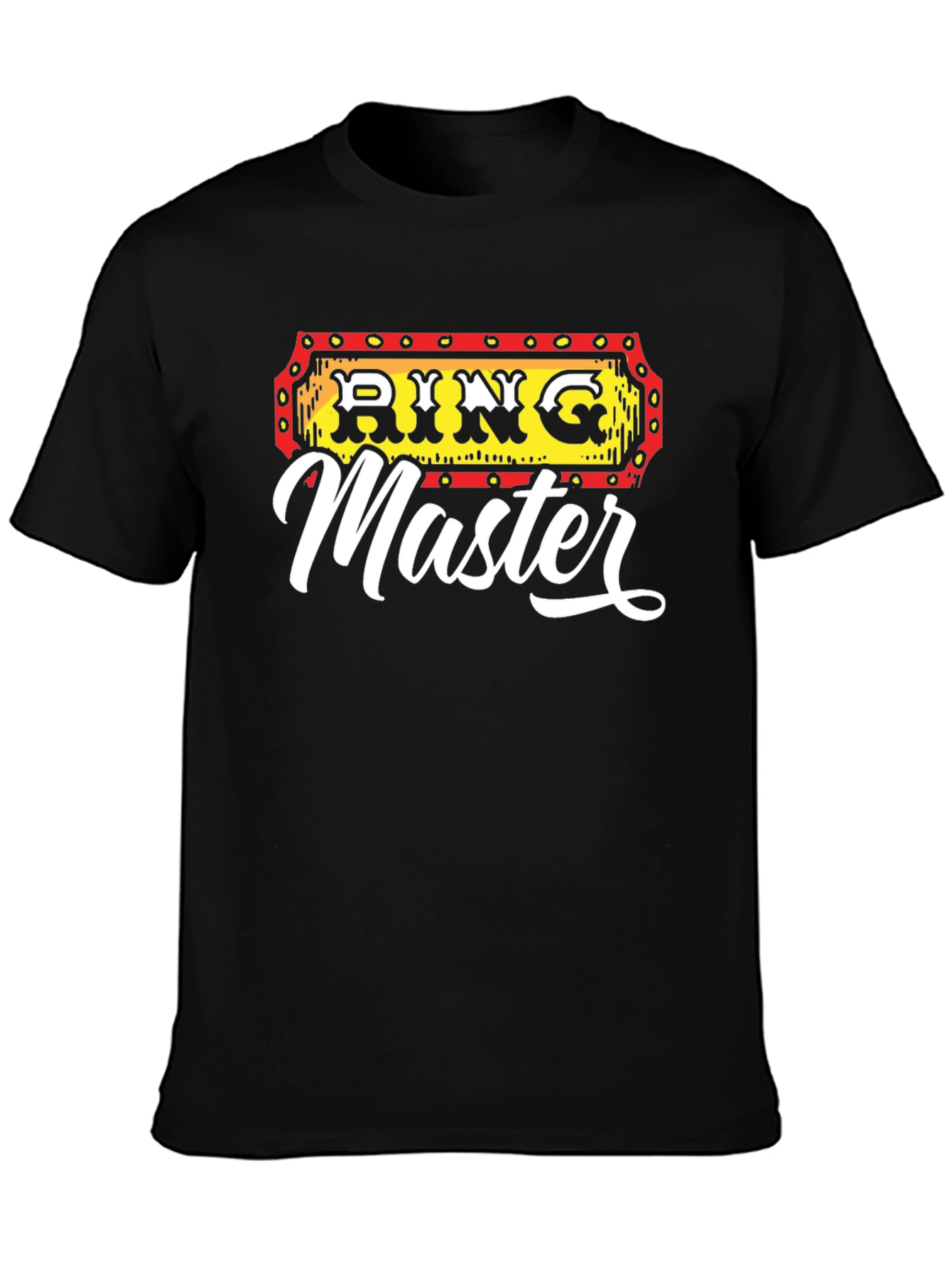 Black Ring Master Graphic Tee - Black Cotton Blend view 3