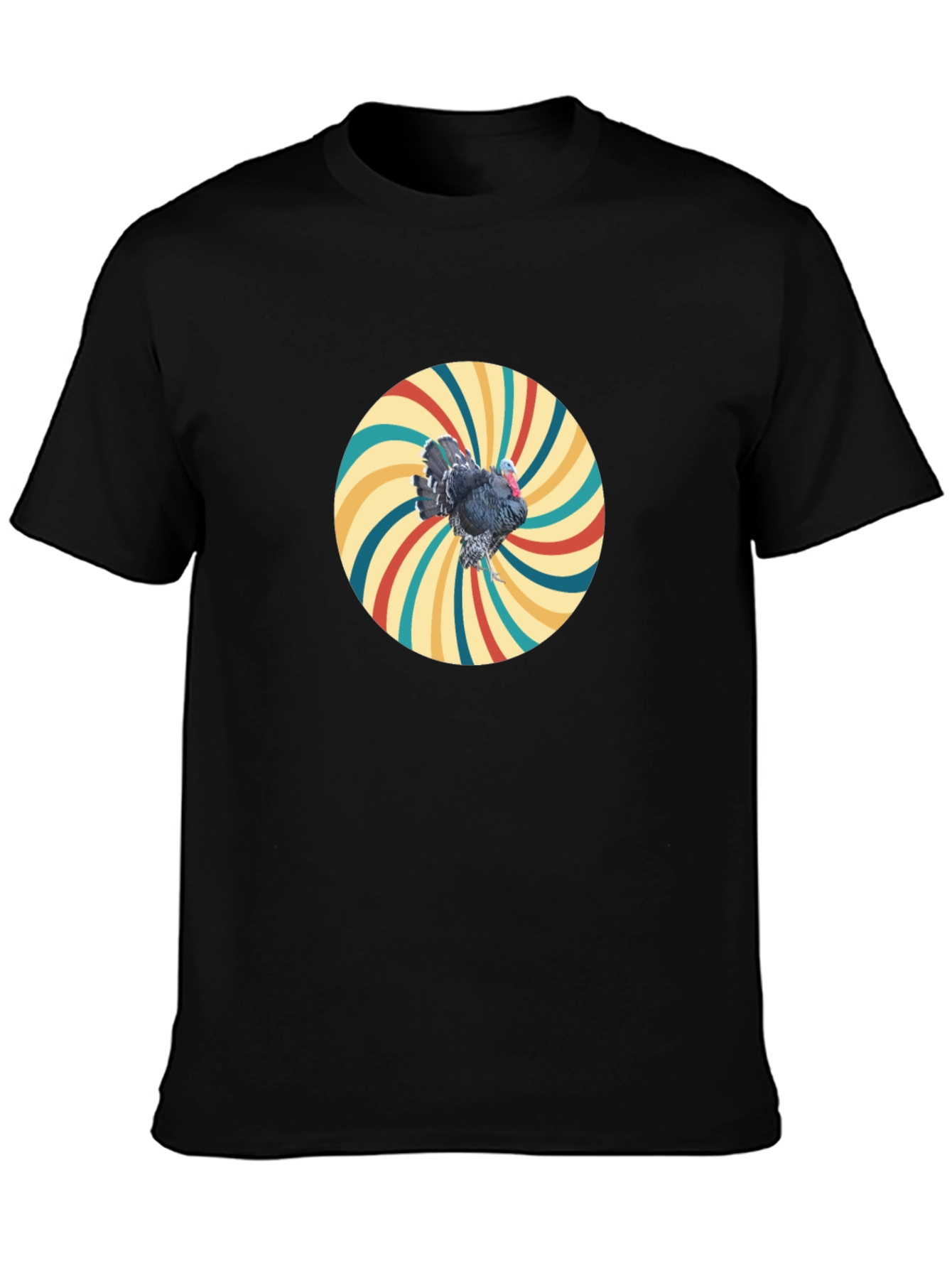 Black Retro Turkey Graphic Tee - Cool Bird Design view 3