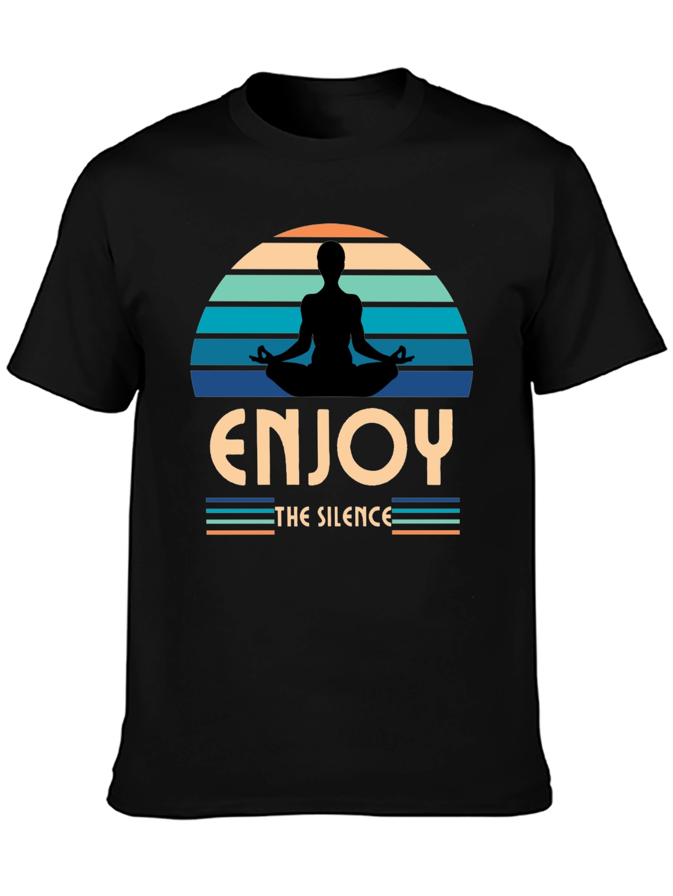 Black Enjoy The Silence Yoga T-Shirt  view 3