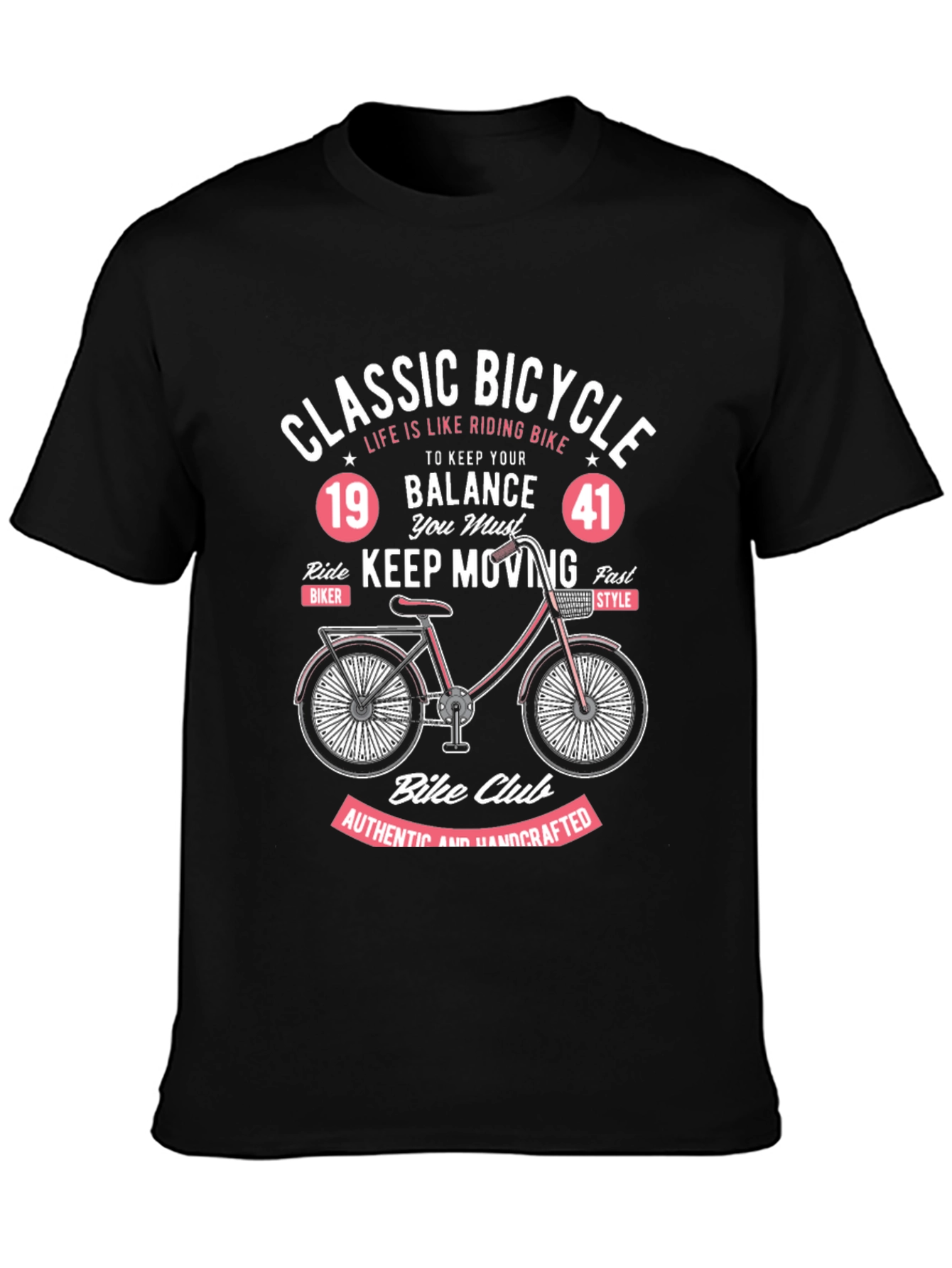 Black Classic Bicycle Graphic T-Shirt - Ride in Style view 3