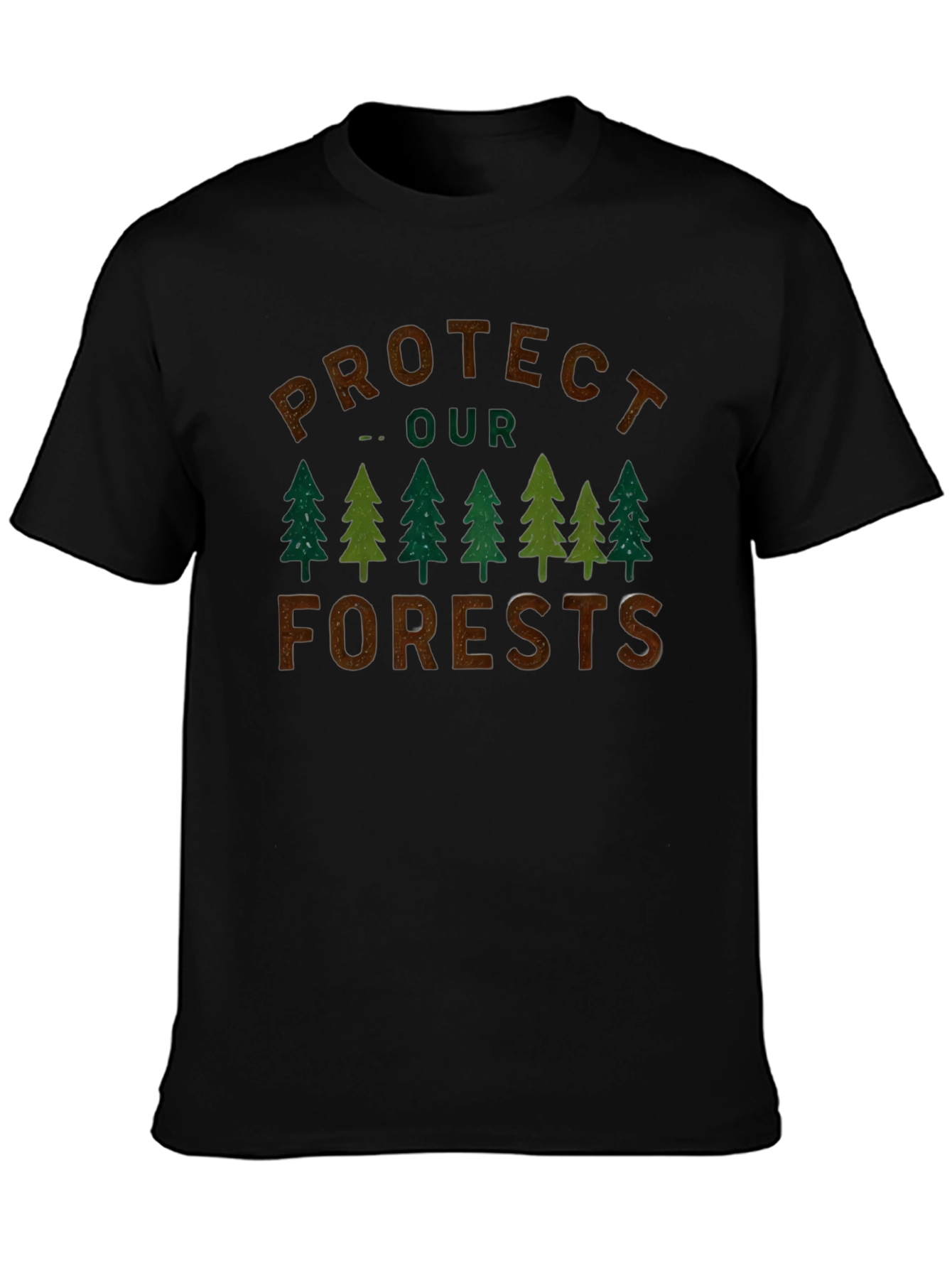Black Protect Our Forests Graphic Tee - Black view 3