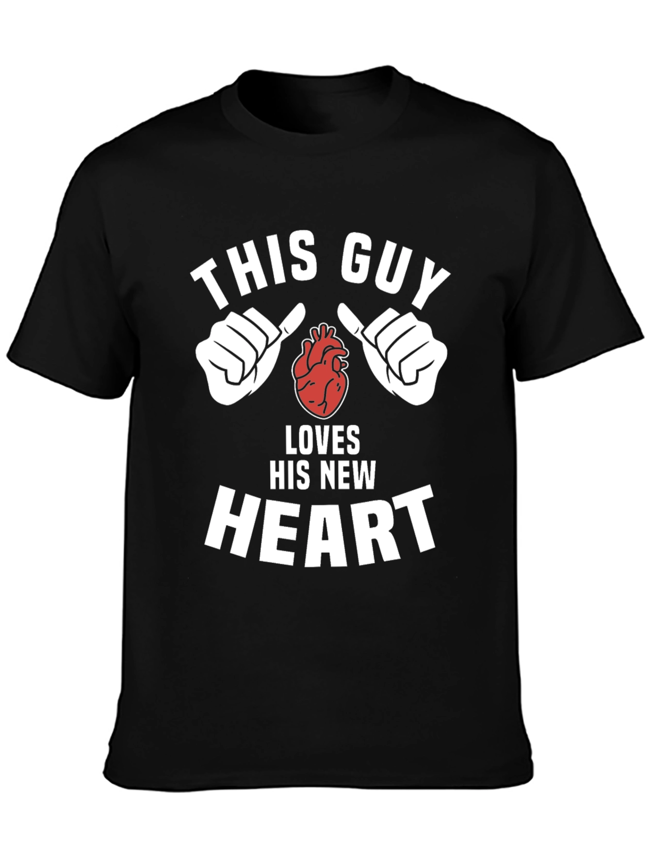 Black This Guy Loves His New Heart Graphic Tee view 3