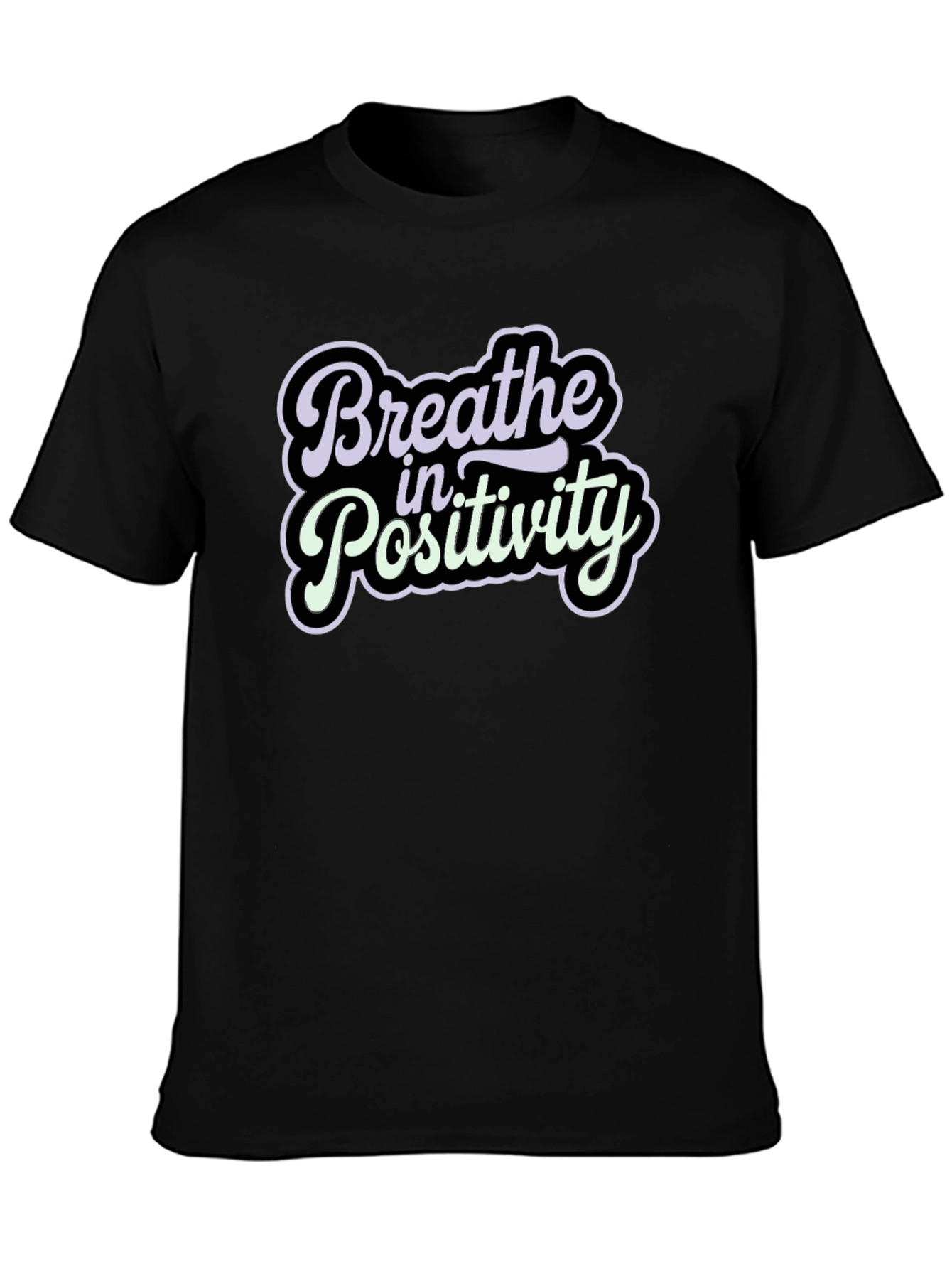 Black Breathe in Positivity Graphic T-Shirt view 3