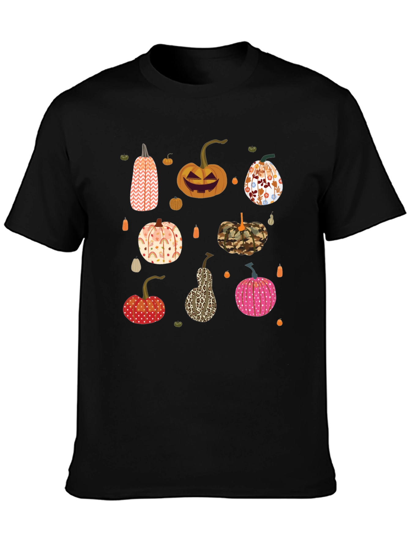 Black Pumpkin Patch Black T-Shirt view 3